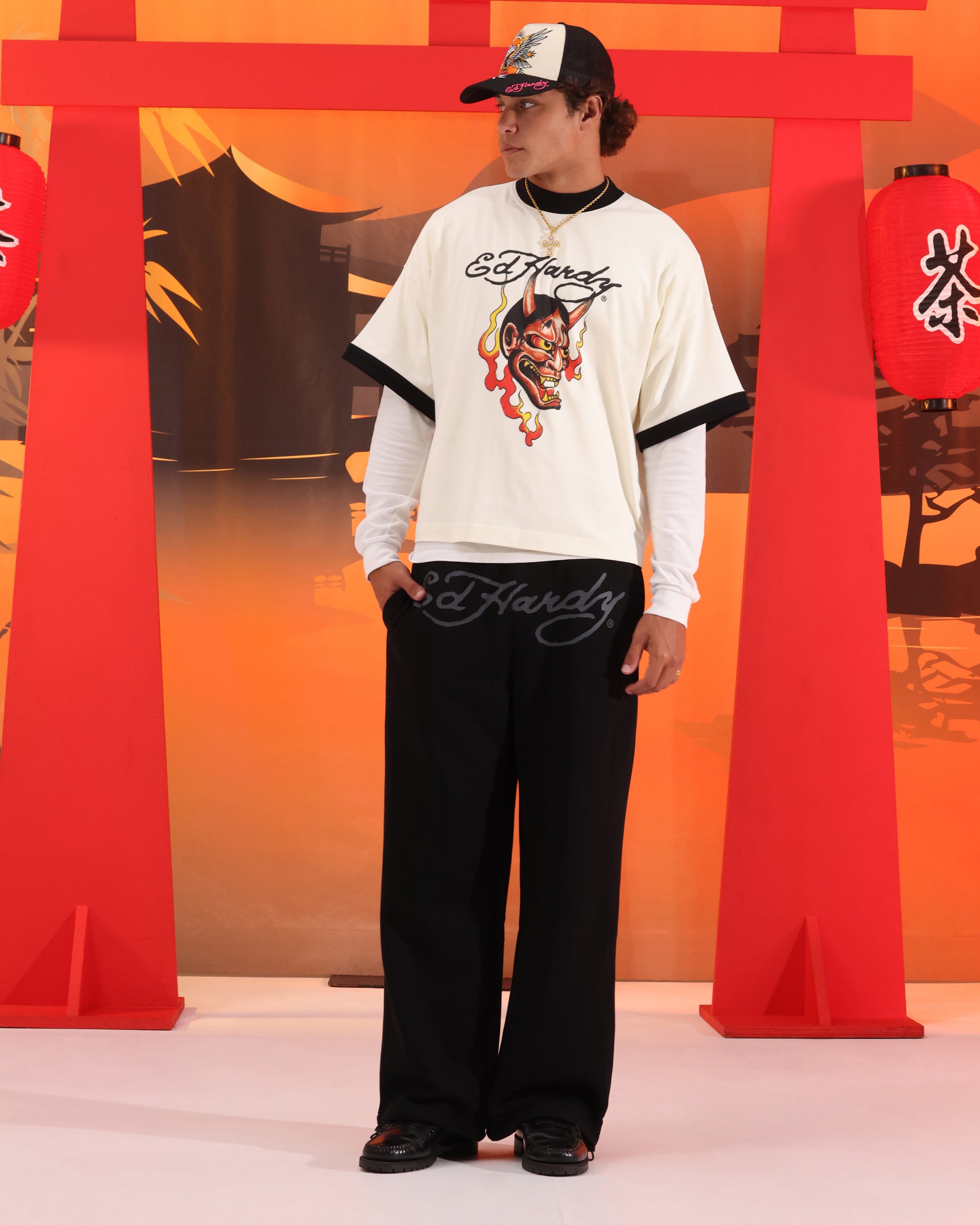 Ed Hardy Devil Ringer T-Shirt Off White、mySite、zt4zffjzw