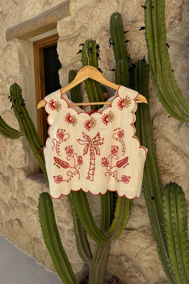 Cream and Red Pollenca Top、mySite、solidvoid