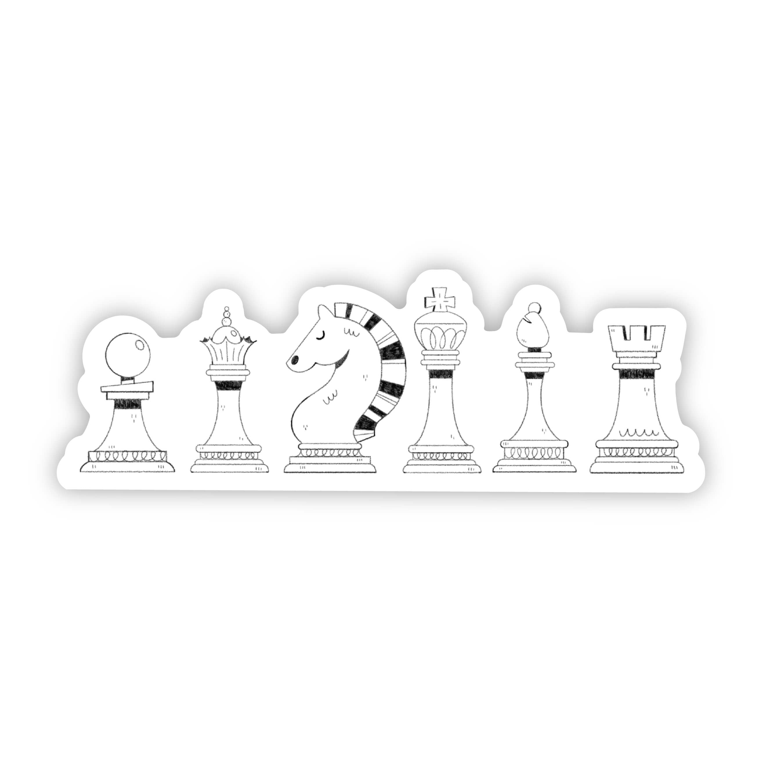  Chess sticker - white game pieces、mySite、ghnorth