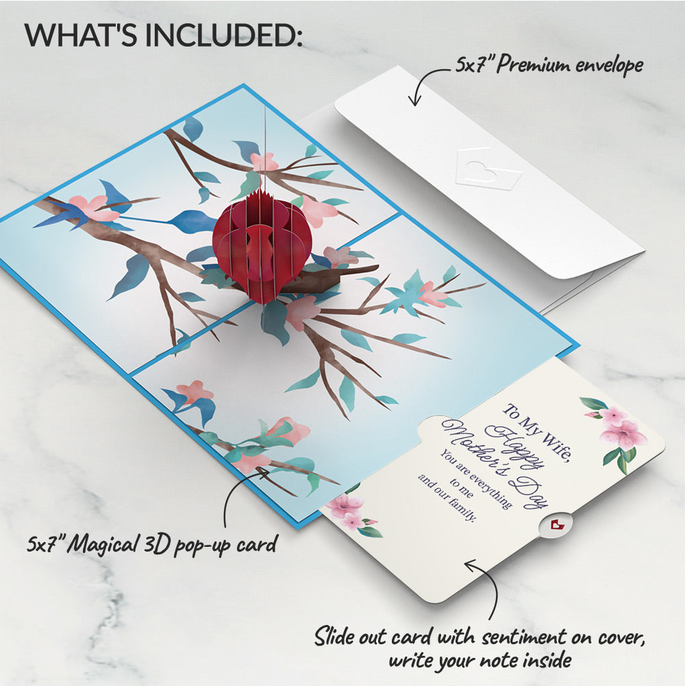 Love Cardinal Mother's Day Pop-Up Card and Sentiment Set for Wife、mySite、solidvoid