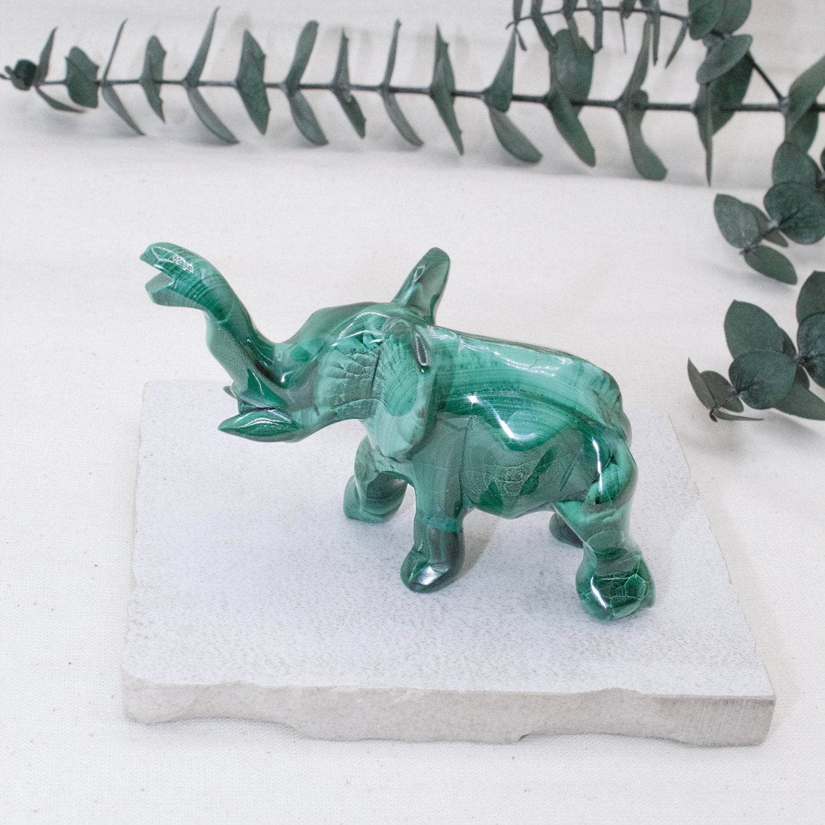 Genuine Malachite Elephants - Hand Carved - 1 of a Kind、mySite、hinf8tx79