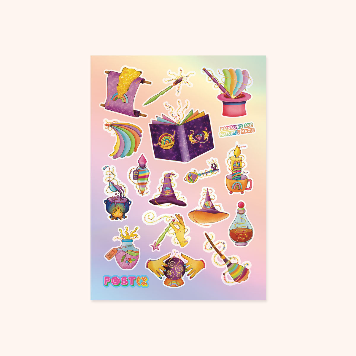  Make a Rainbow A6 Hologram Sticker Sheet、mySite、ghnorth