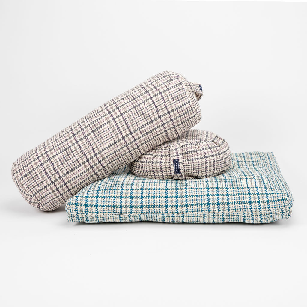 Houndstooth Plaid Zafu Zabuton Set、mySite、topwebapps