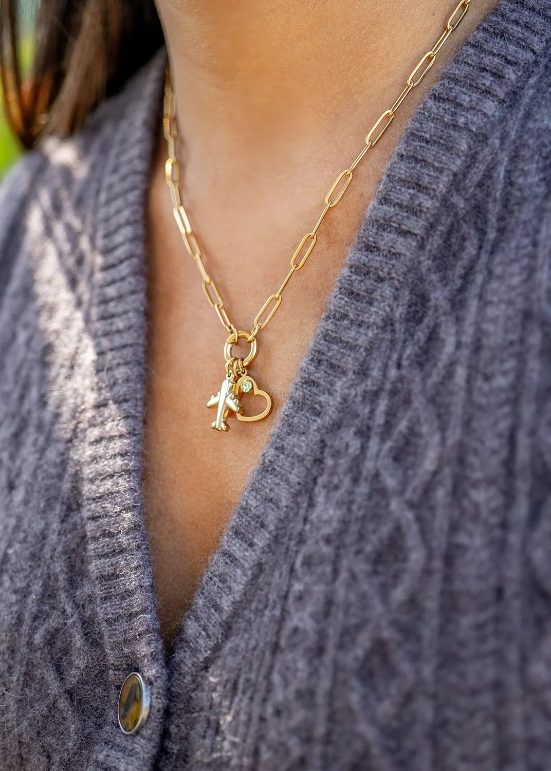 18K Gold PVD Stainless Steel Airplane Charm / PDL0095、mySite、dreamappss