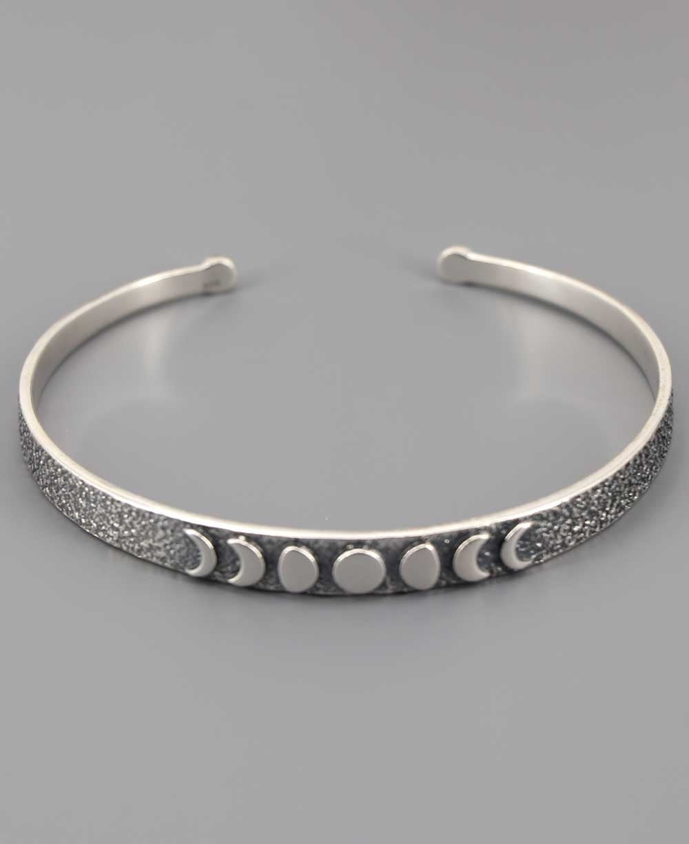 Sterling Silver Moon Phase Trust Your Journey Adjustable Bracelet、mySite、topwebapps