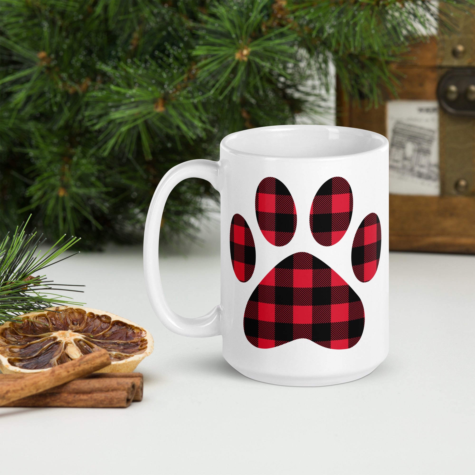 Gingham Paw Print Mug、mySite、camillekostekn
