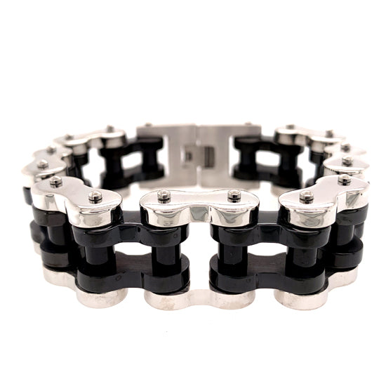 Stainless Steel and Black Bike Chain Bracelet / WCB1015、mySite、dreamappss