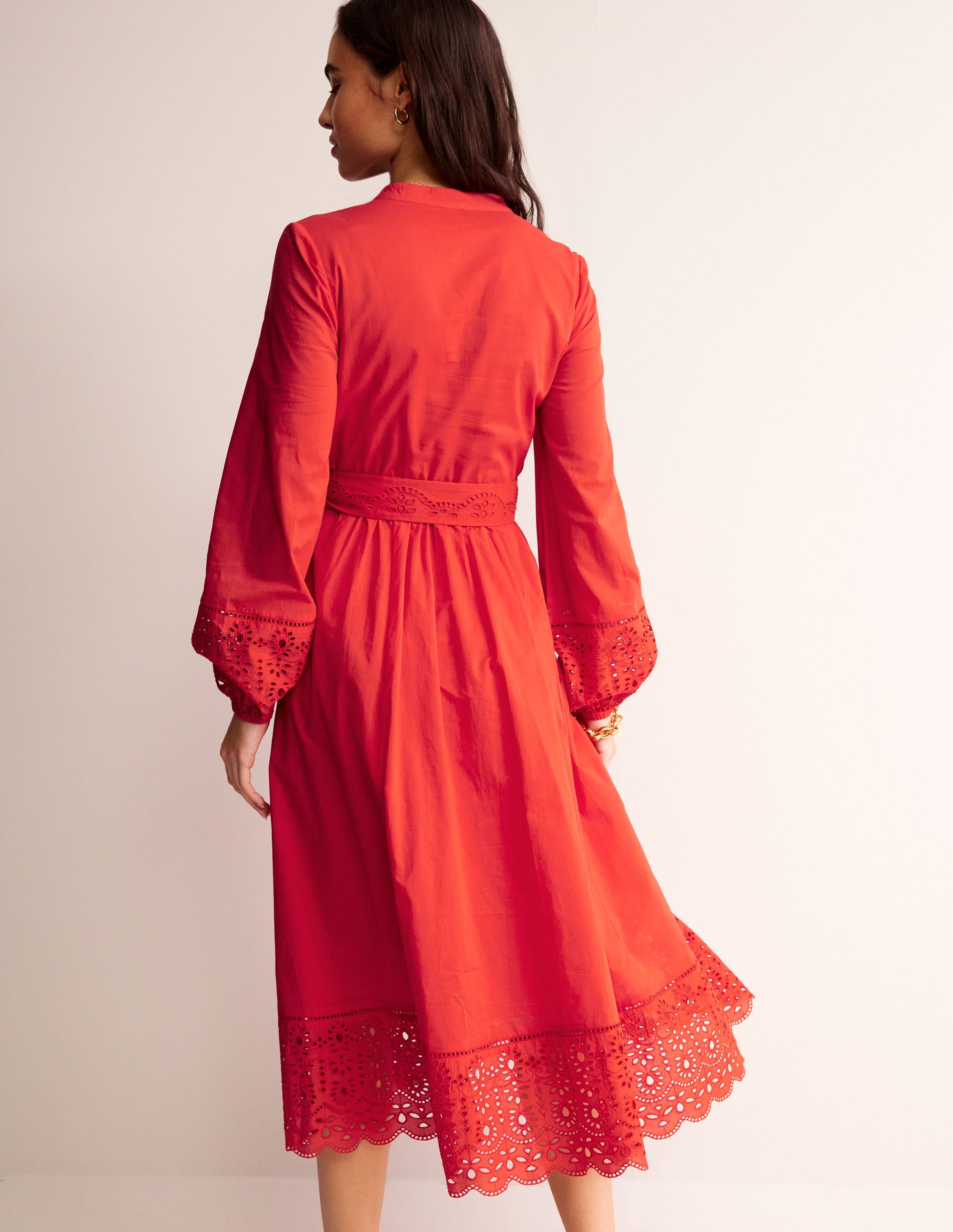  Jen Broderie Cotton Midi Dress-Vermillion Red、mySite、ashleygrahame