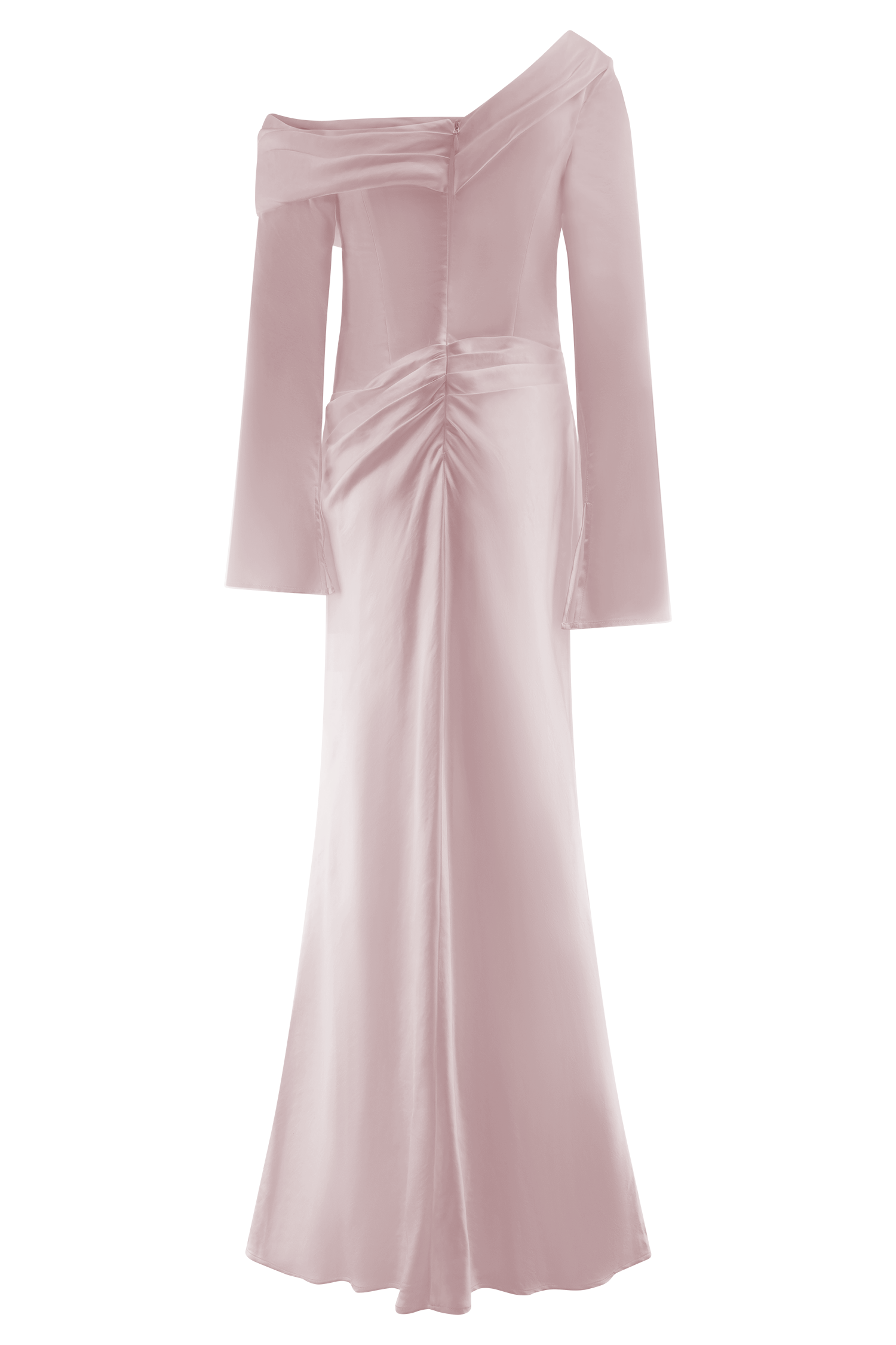 Iris Long Sleeve Satin Maxi Dress - Soft Pink、mySite、solidvoid