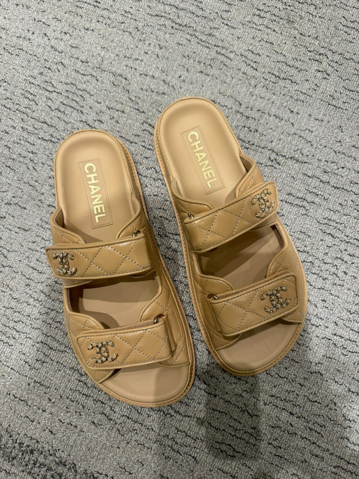 Chanel Leather Backless CC 'Dad' Sandals (Beige)、mySite、garminoutage.com