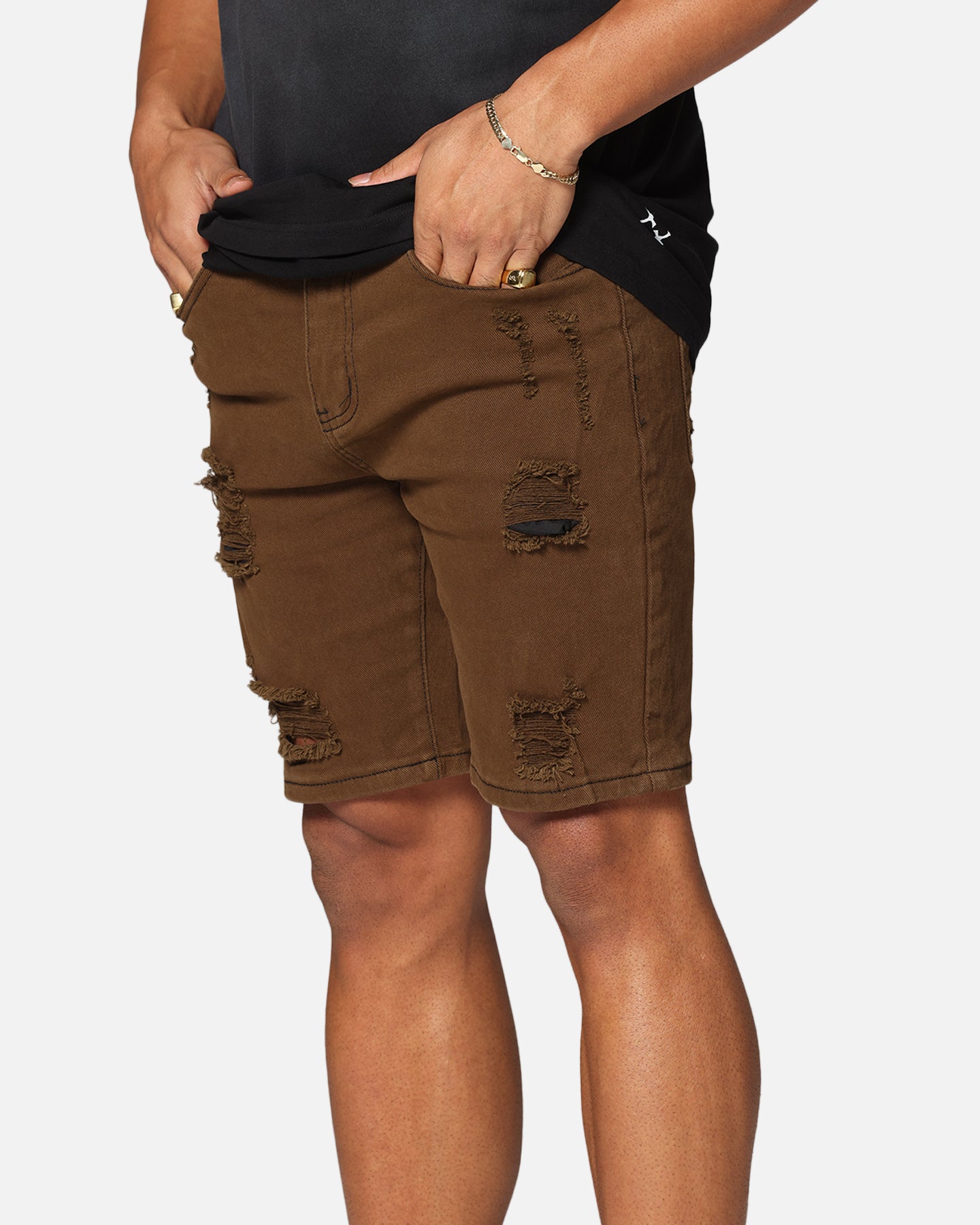 Saint Morta Dynasty Thrash V2 Denim Shorts Vintage Brown、mySite、zt4zffjzw