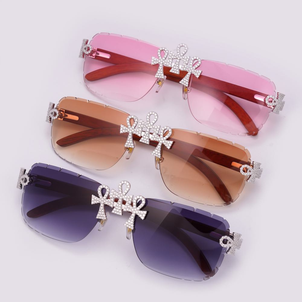 Moissanite Ankh Cross Sunglasses 14K Gold、mySite、hinf8tx79