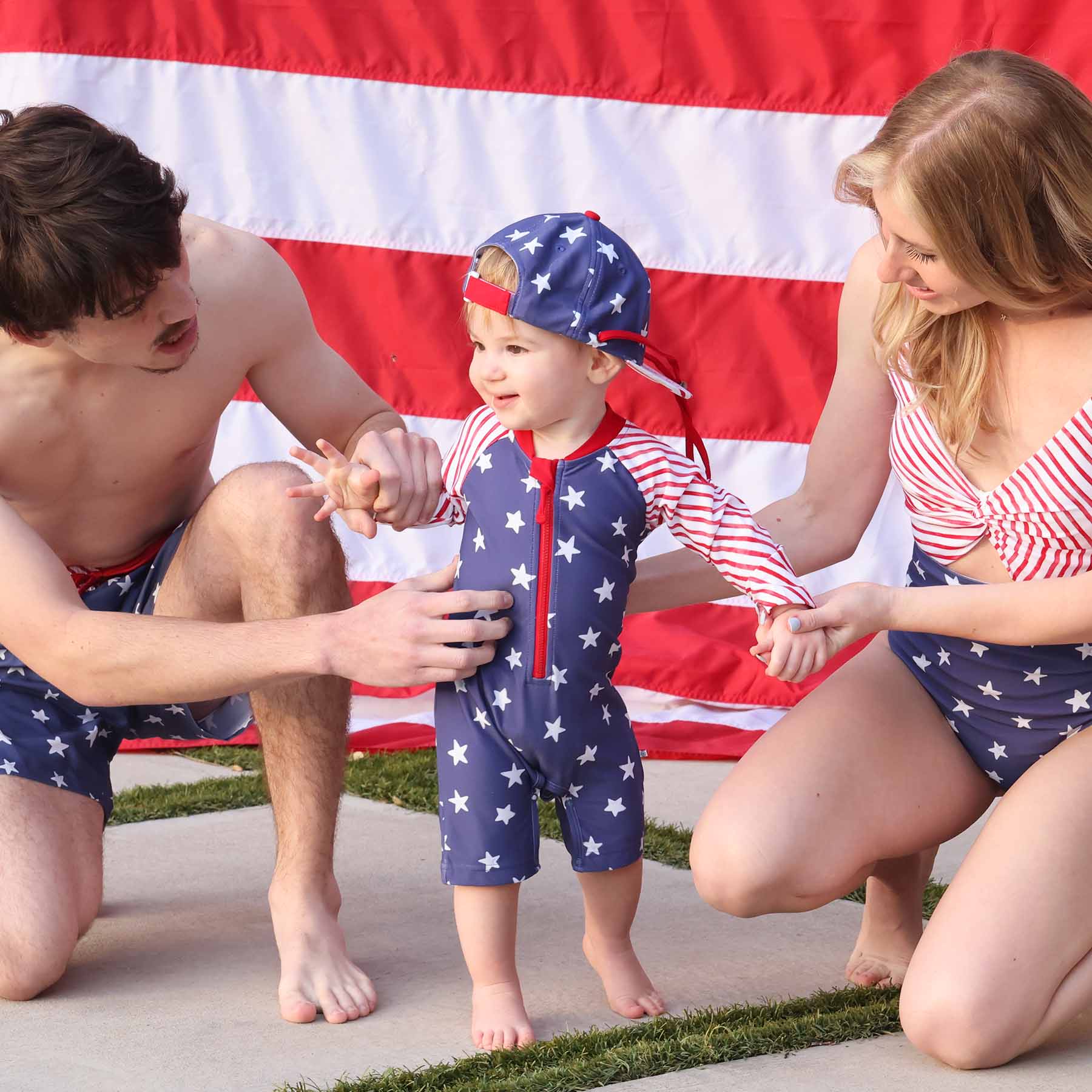  Long Sleeve Rash Guard Swim Romper Shortie | Star-Spangled Summer、mySite、layawaytickets