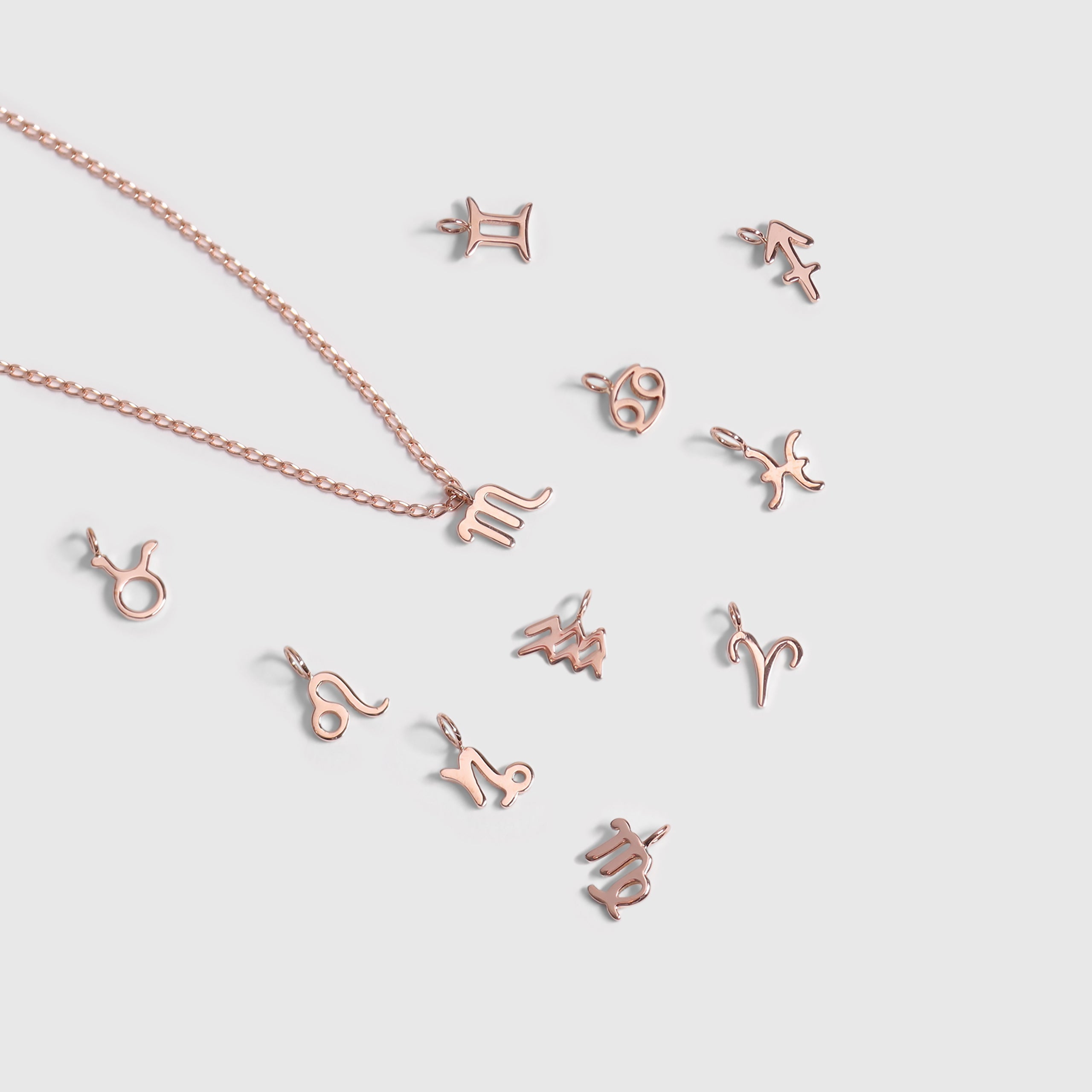 Permanent Jewelry 14K Solid Rose Gold Zodiac Charms / PMJ2009、mySite、dreamappss