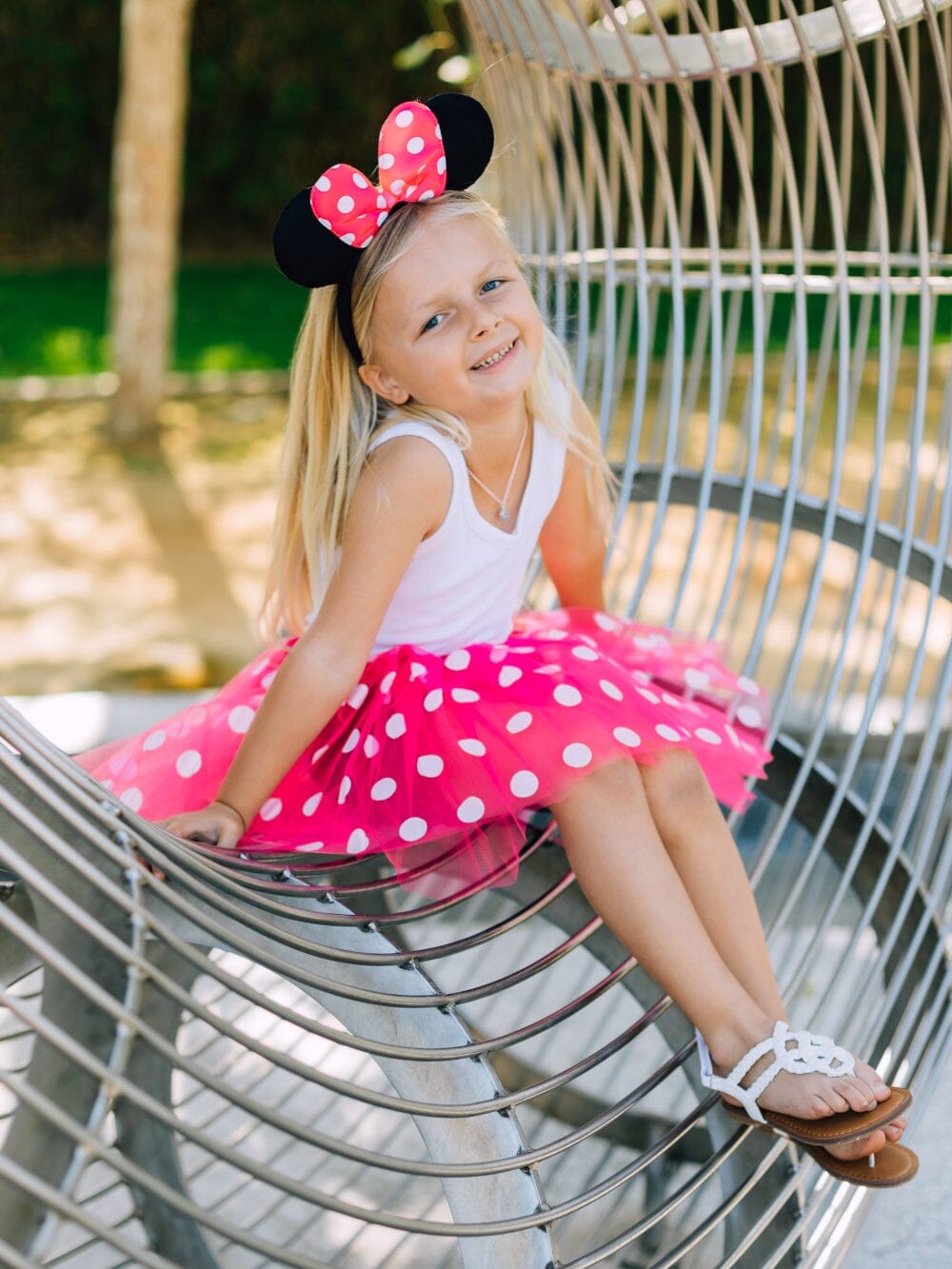 Polka Dot Mouse Costume - Girls Neon Pink Polka Dot Mouse Tutu Kids Costume Set、mySite、camillekostekn
