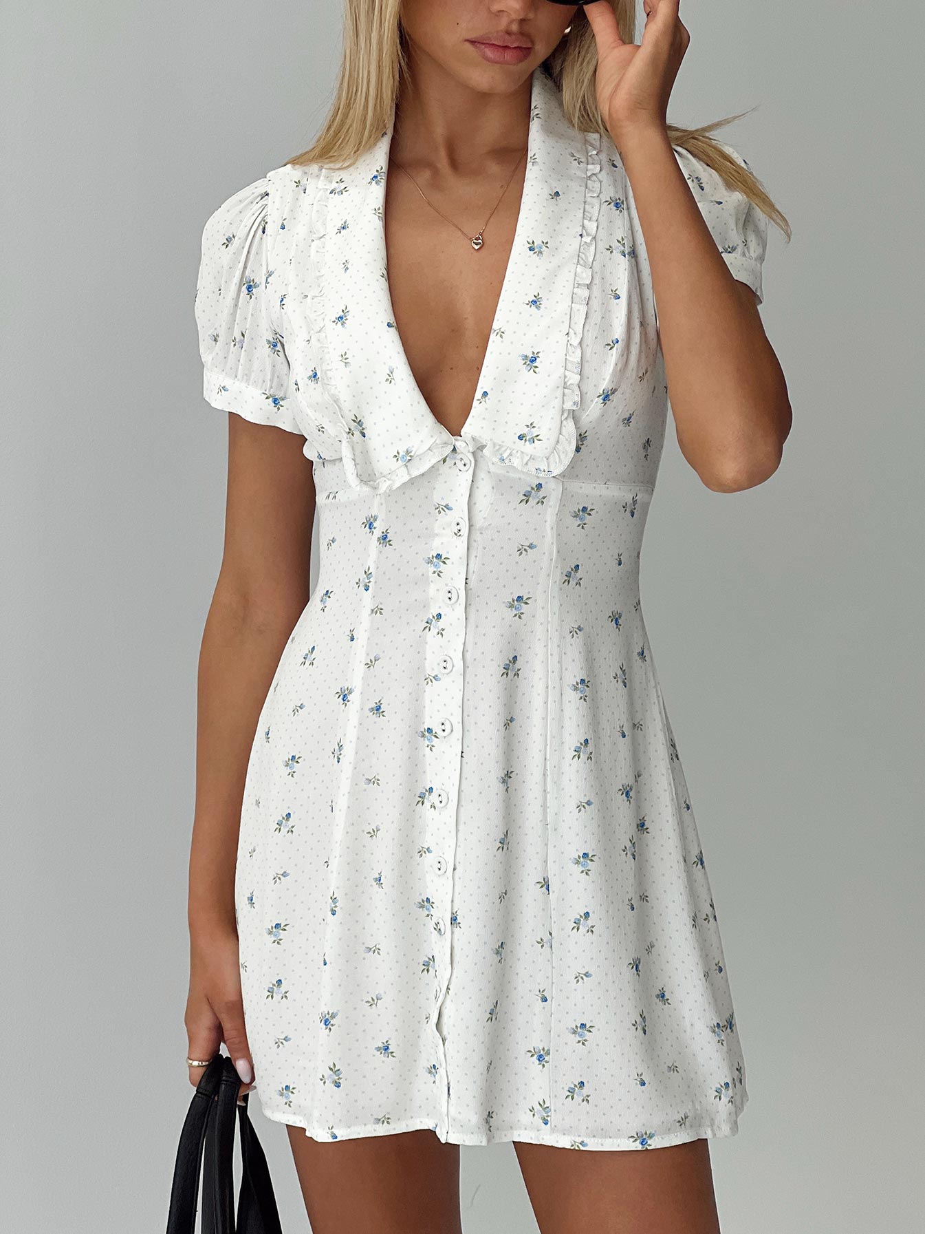 Fabiola Collared Mini Dress Floral、mySite、solidvoid