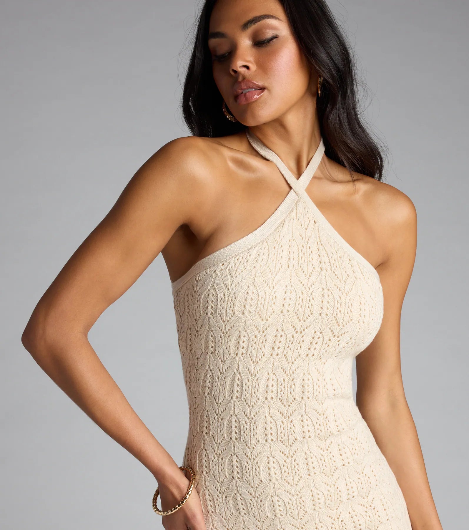  Luxe With No Limits Halter Midi Dress、mySite、justintrudeaud