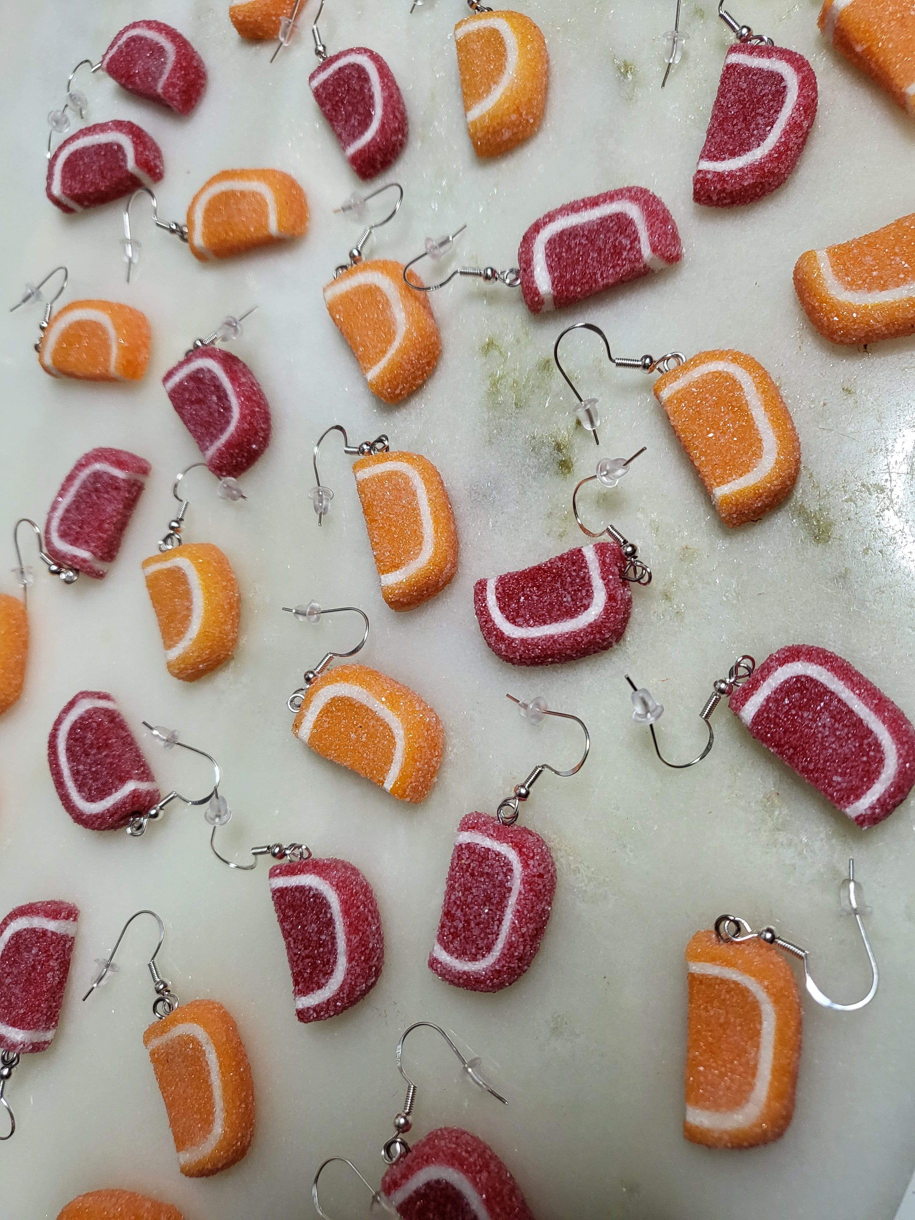 Passover Mismatch Jelly Fruit Slice Candy Earrings、mySite、topwebapps