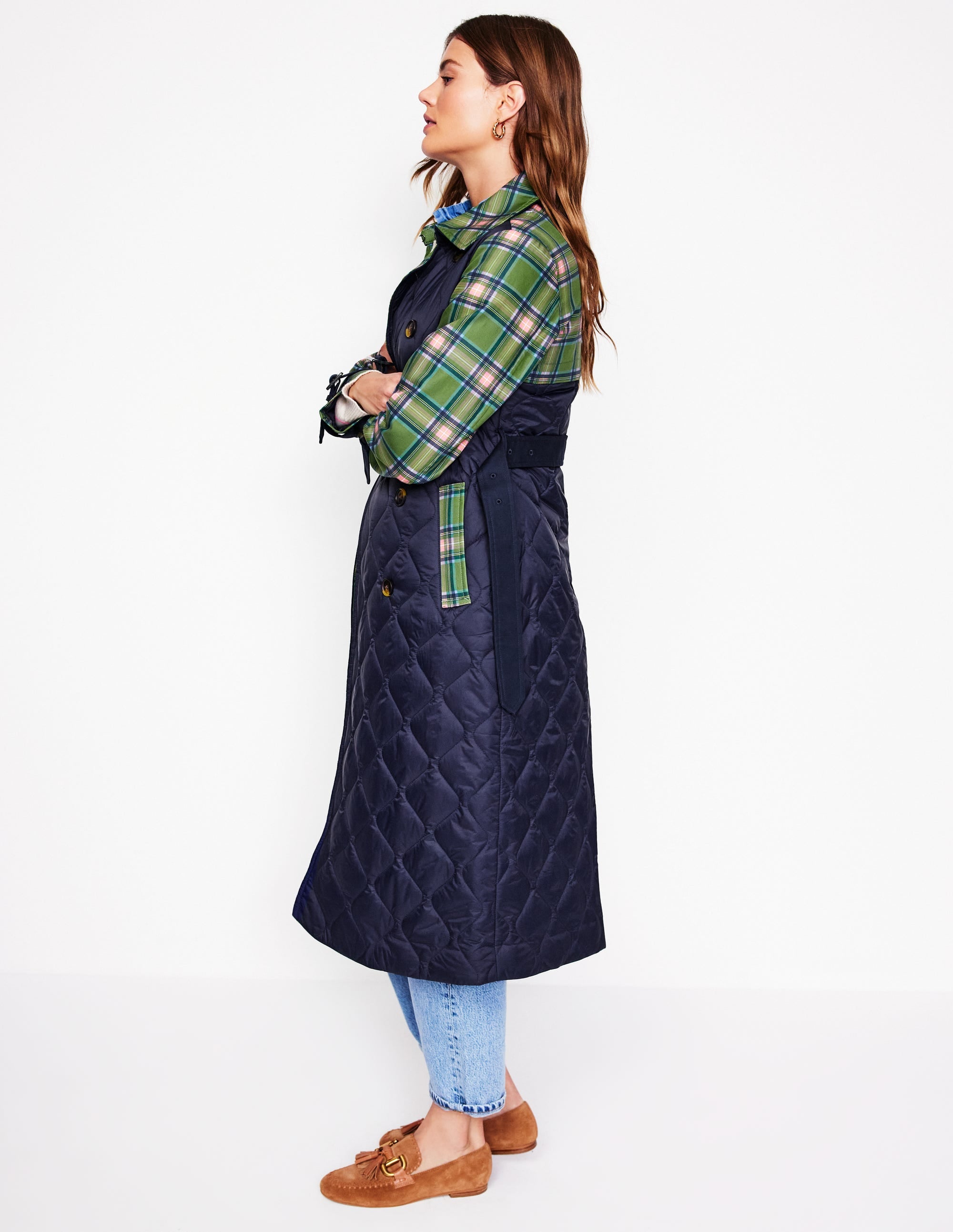  Quilted Trench Coat-Navy、mySite、ashleygrahame