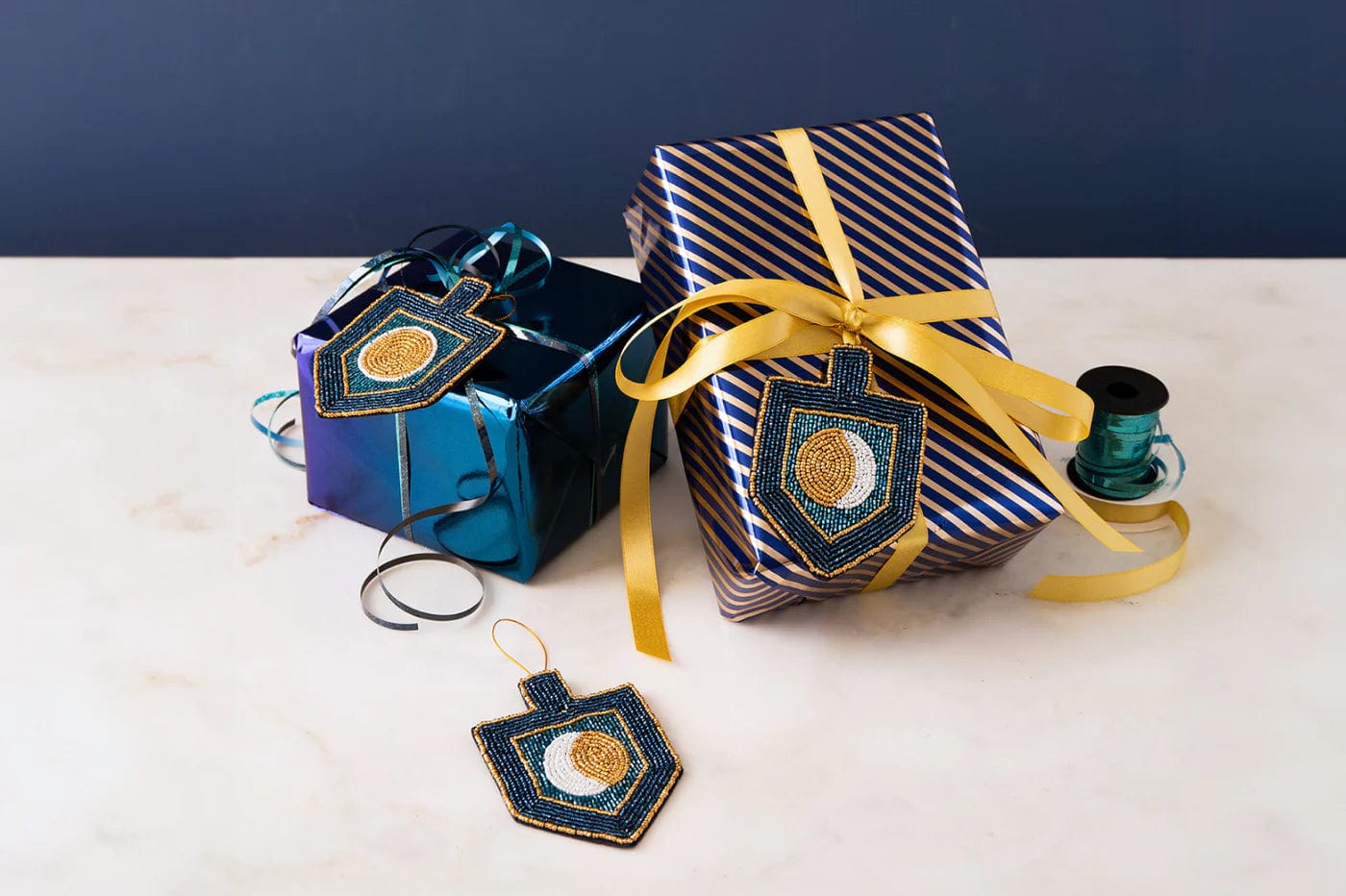 Moon Dreidel Hand-Beaded Ornament Set - Set of 3、mySite、topwebapps