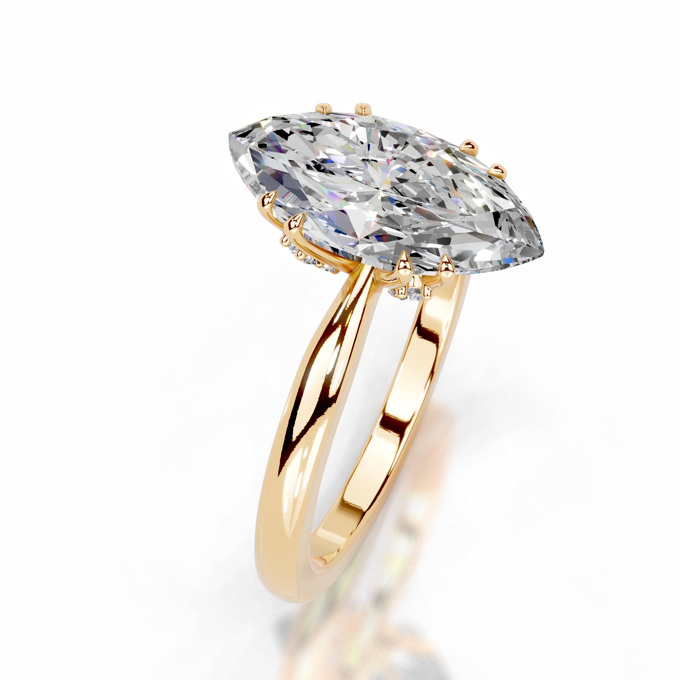 Badia Moissanite & Diamond Ring - 18K Yellow Gold、mySite、hinf8tx79