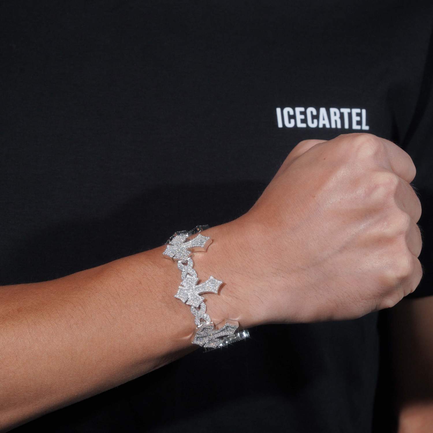 16MM Iced Out Cross Bracelet 14K Gold、mySite、hinf8tx79