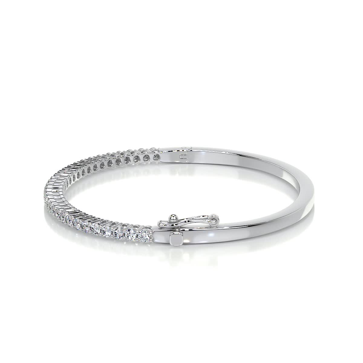 Karla Bangle Lab Grown Diamond Bracelet (1.6 Carat) -18K White Gold、mySite、hinf8tx79