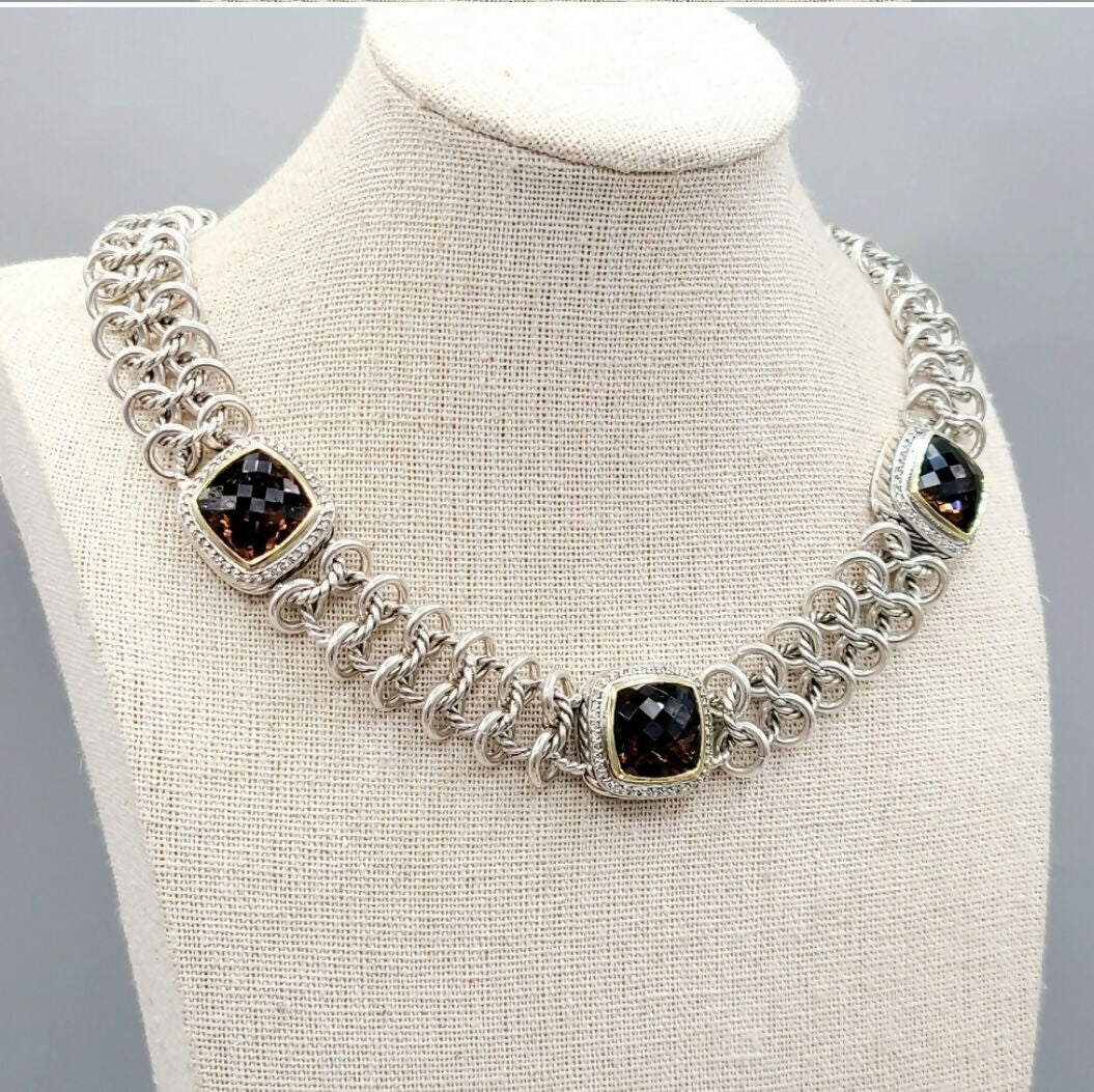 David Yurman Albion Chainmail Necklace 鈥?Smoky Quartz、mySite、hinf8tx79