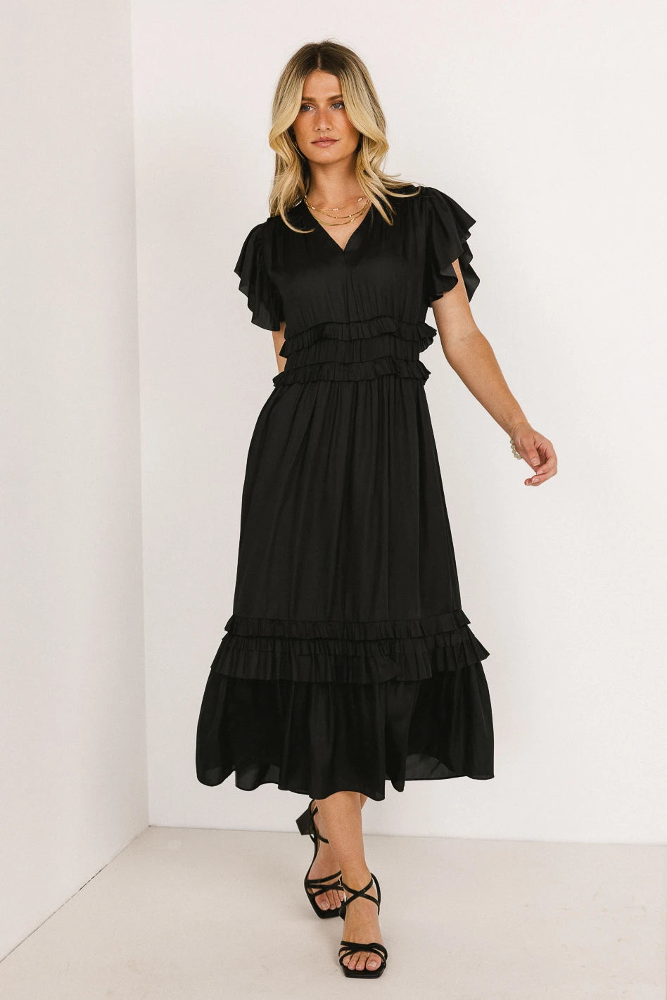  Willa Ruffle Dress in Black - FINAL SALE、mySite、merchandisen