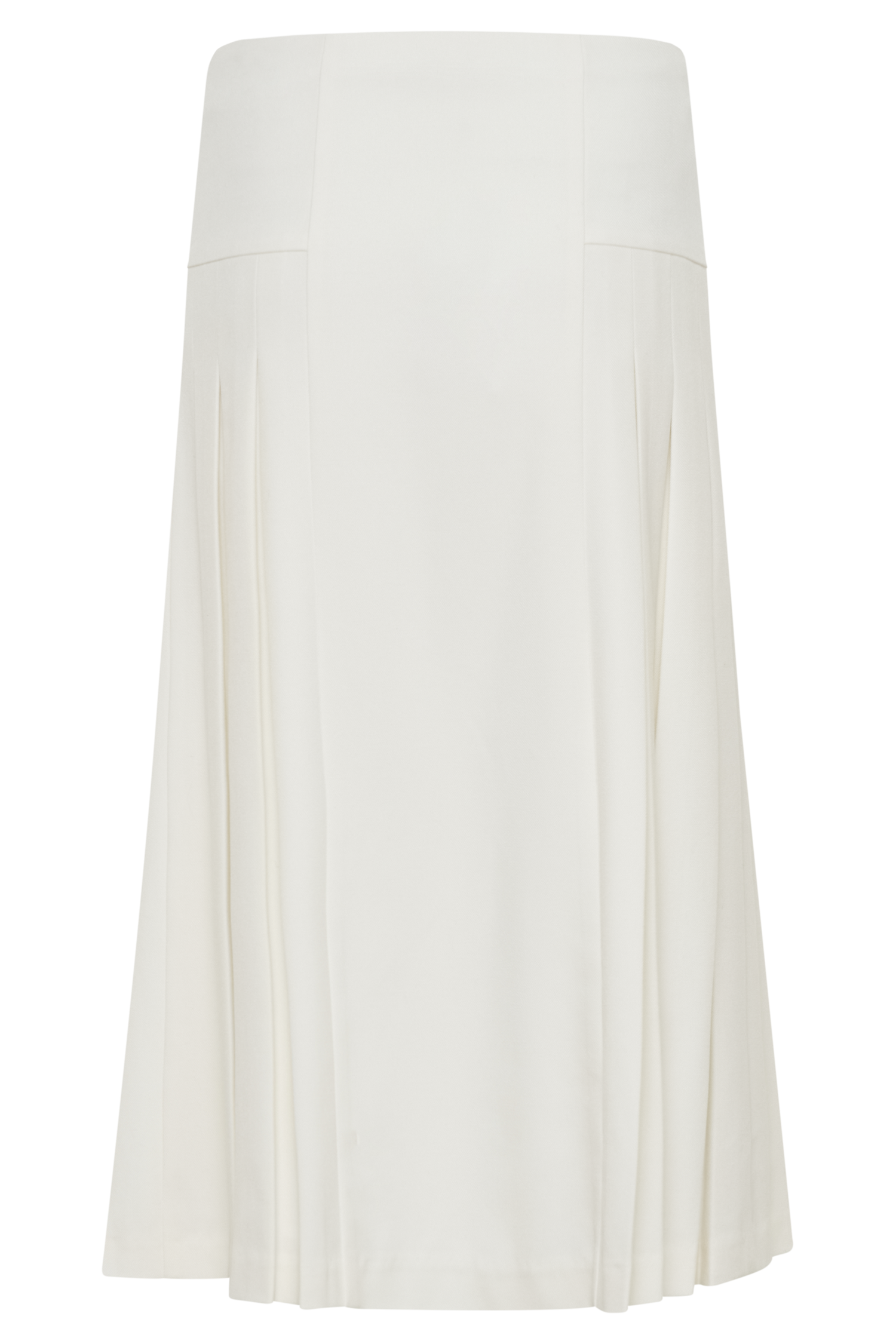 Brigette Pleated Midi Skirt - Ivory、mySite、solidvoid