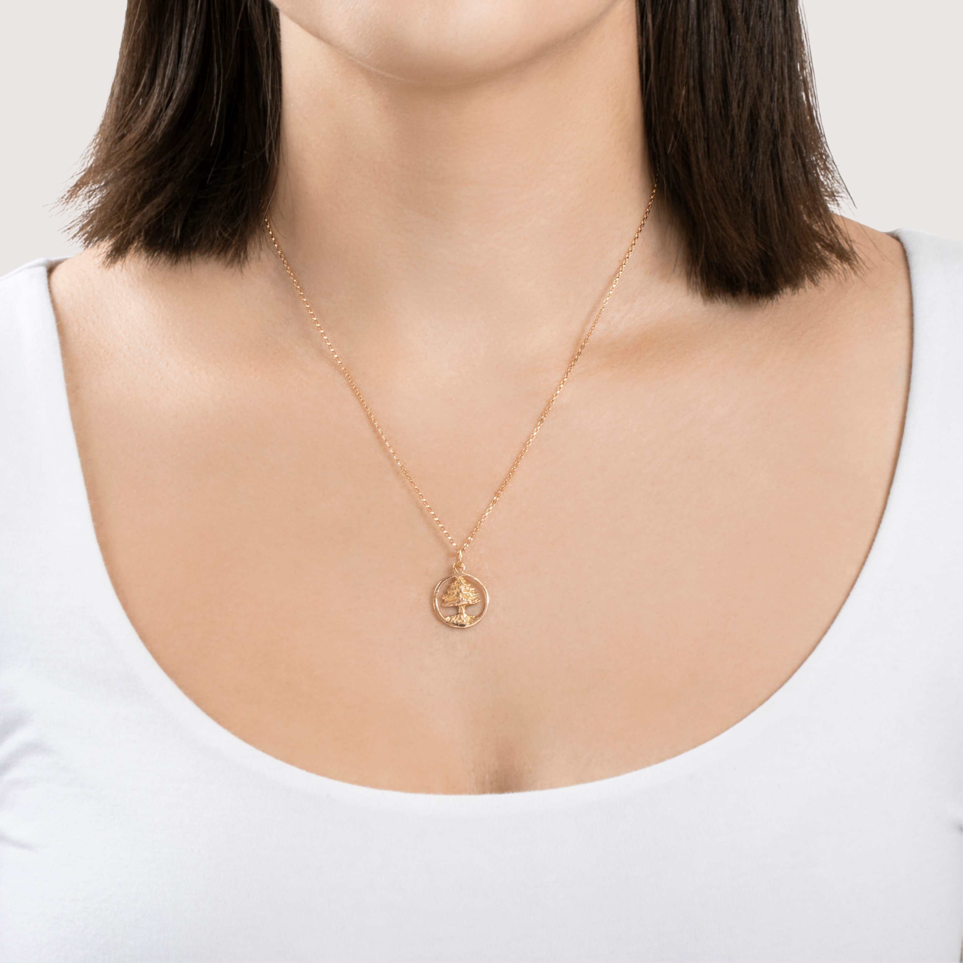 Vintage 14k Yellow Gold Serene Tree Charm / Pendant、mySite、hinf8tx79