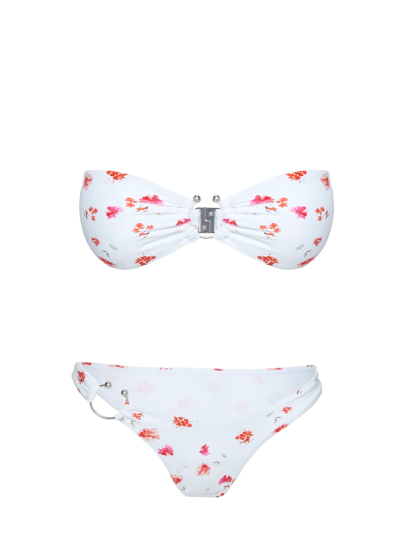 Candy Strapless Bikini Top White / Pink Floral、mySite、solidvoid