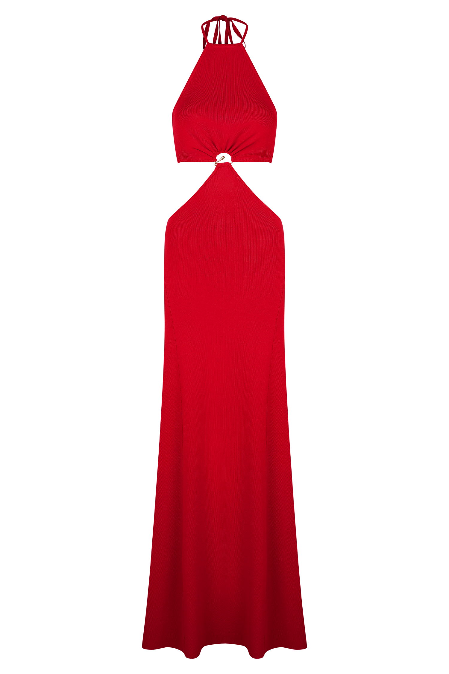 Marlowe Halter Knit Maxi Dress - Red、mySite、solidvoid