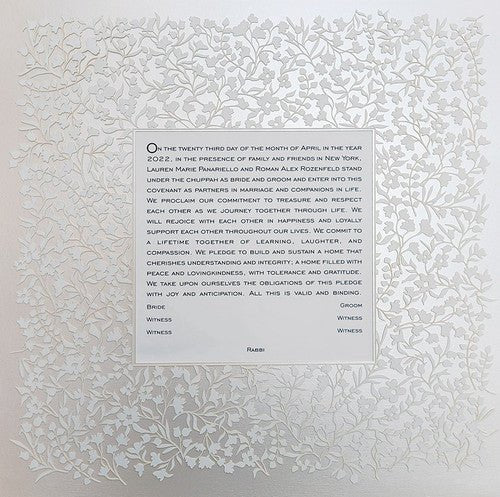  Flowery Lace Square Ketubah in Opal by Melanie Dankowicz、mySite、elrpsem3k