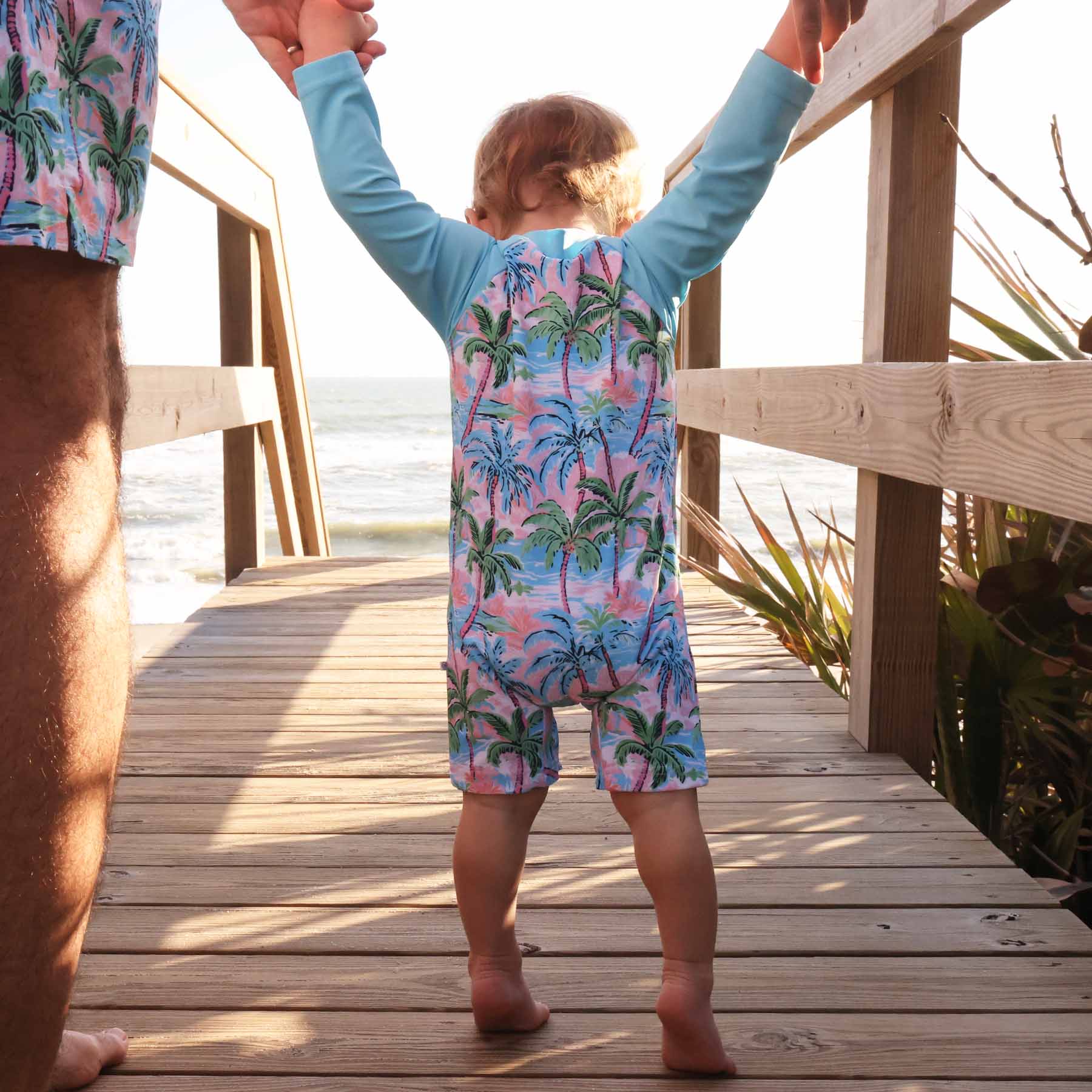  Long Sleeve Rash Guard Swim Romper Shortie | Pastel Palms、mySite、layawaytickets