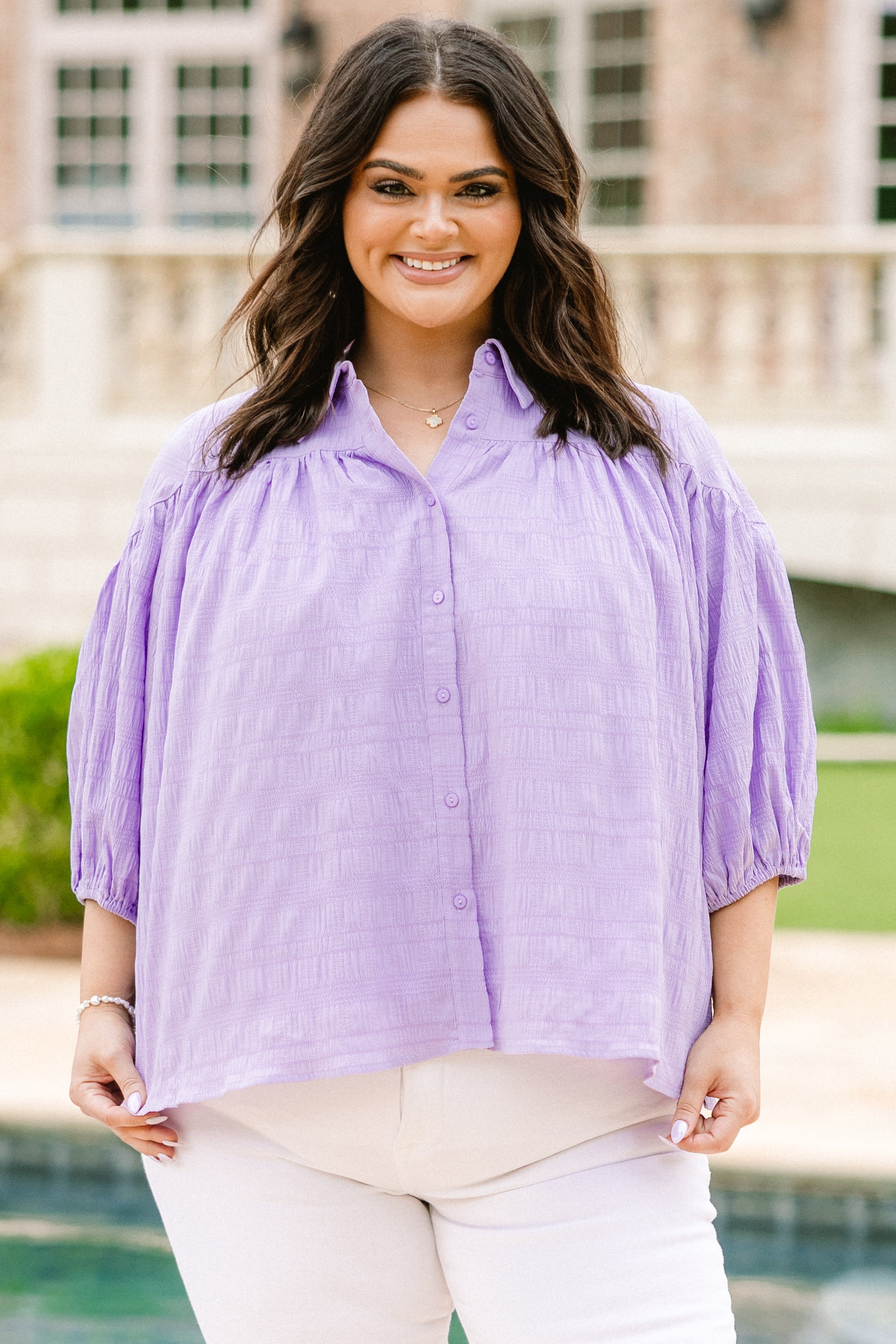  Love Is All Around Blouse, Purple、mySite、justintrudeaud