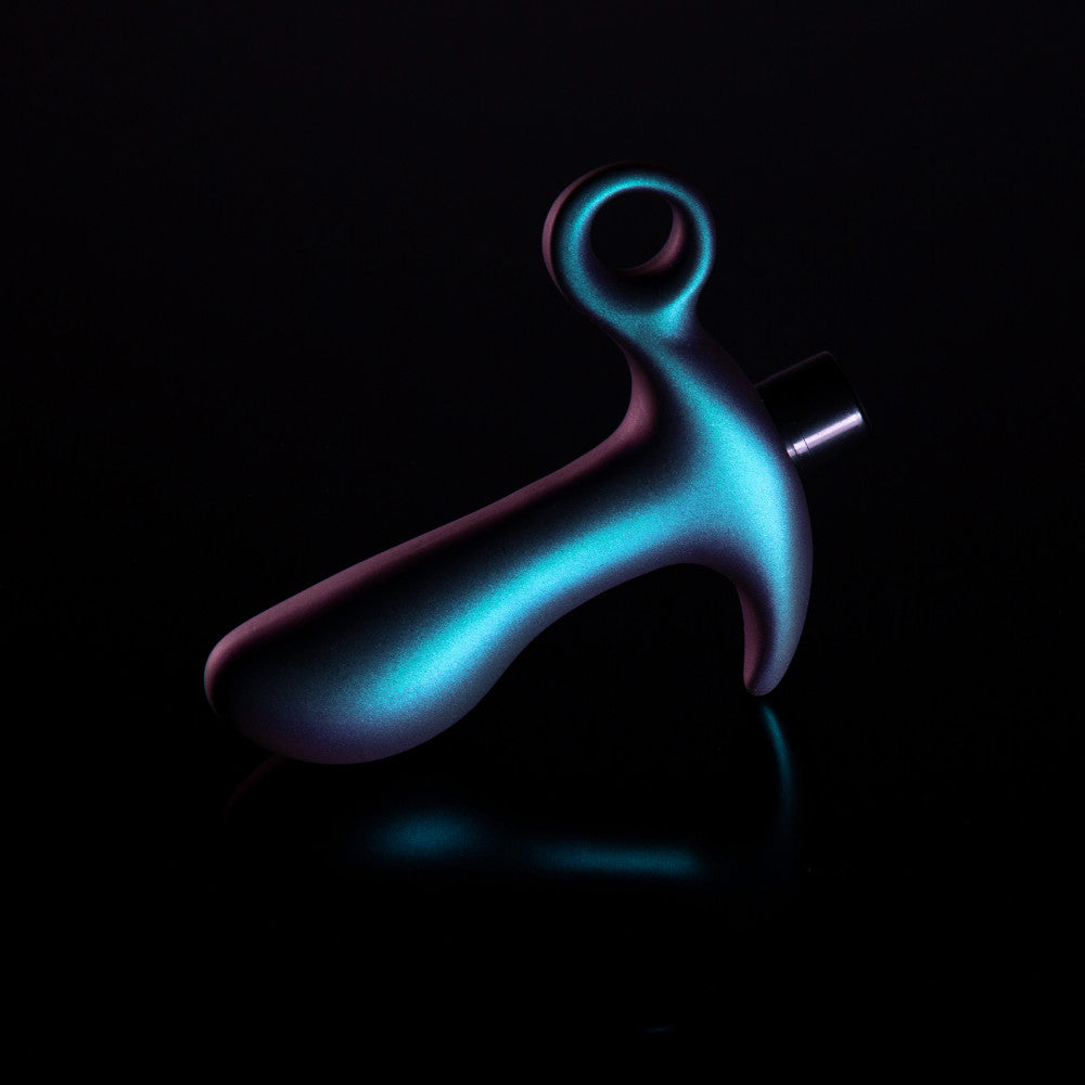 Anal Adventures Matrix By Blush® | Teleportation Plug: Curved For Prostate Massaging With Finger Loop in Lunar Blue | With Stayput™ Technology & AnchorTech™ Base、mySite、bottomscart
