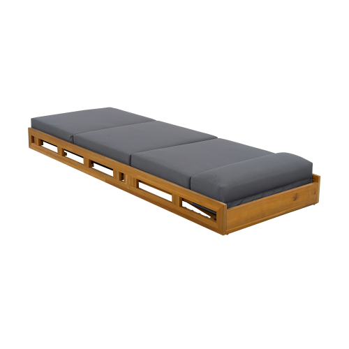 LOUNGE CHAISE SET, ACACIA WOOD WITH WATER-RESISTANT LOUNGE CUSHIONS (CREAM & 4 INCH THICK) - MATCHING DARK GREY VERSION AVAILABLE、、eastwooduniform