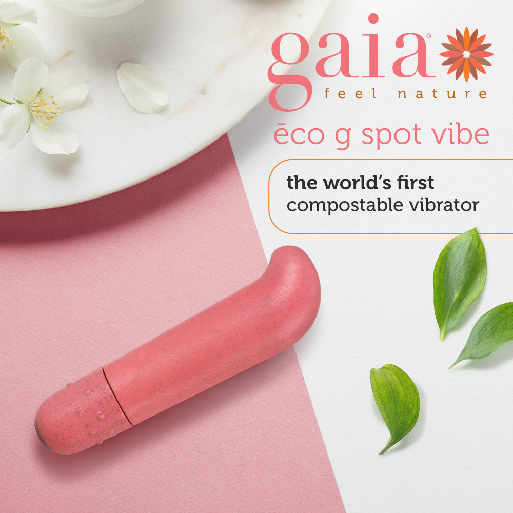 Gaia® By Blush | Eco G Spot Vibe: Plant-Based 4 Curved Waterproof Vibrator in Coral - Made from Sustainable BioFeel™、mySite、bottomscart