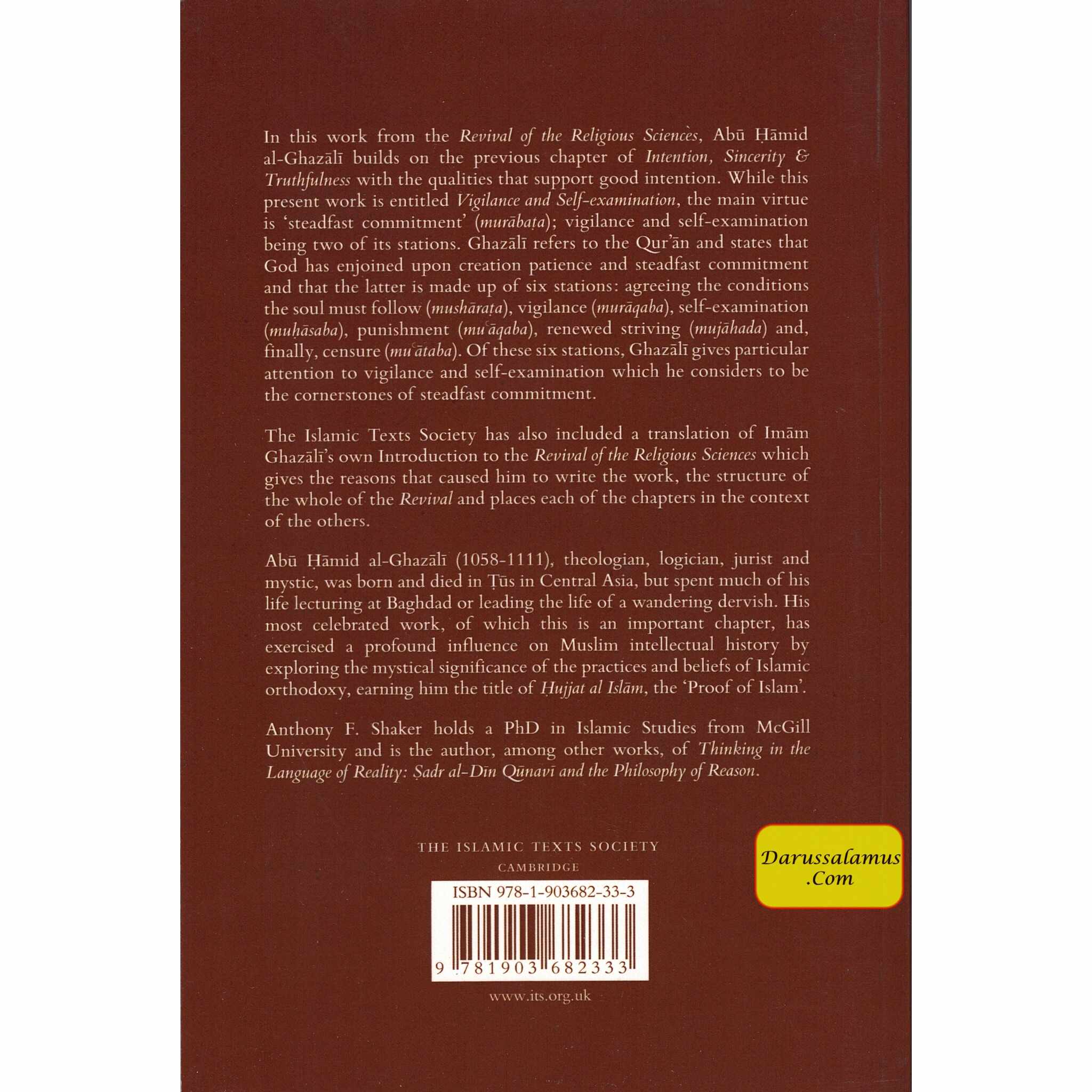 Al-Ghazali on Vigilance & Self-Examination (Ghazali Series) By Abu Hamid Al-Ghazali、mySite、topwebapps