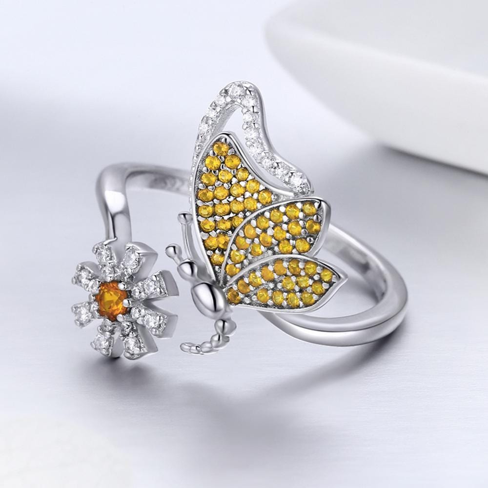 Butterfly Jewelry in Platinum Plated Sterling Silver, Yellow、mySite、g9winljtr