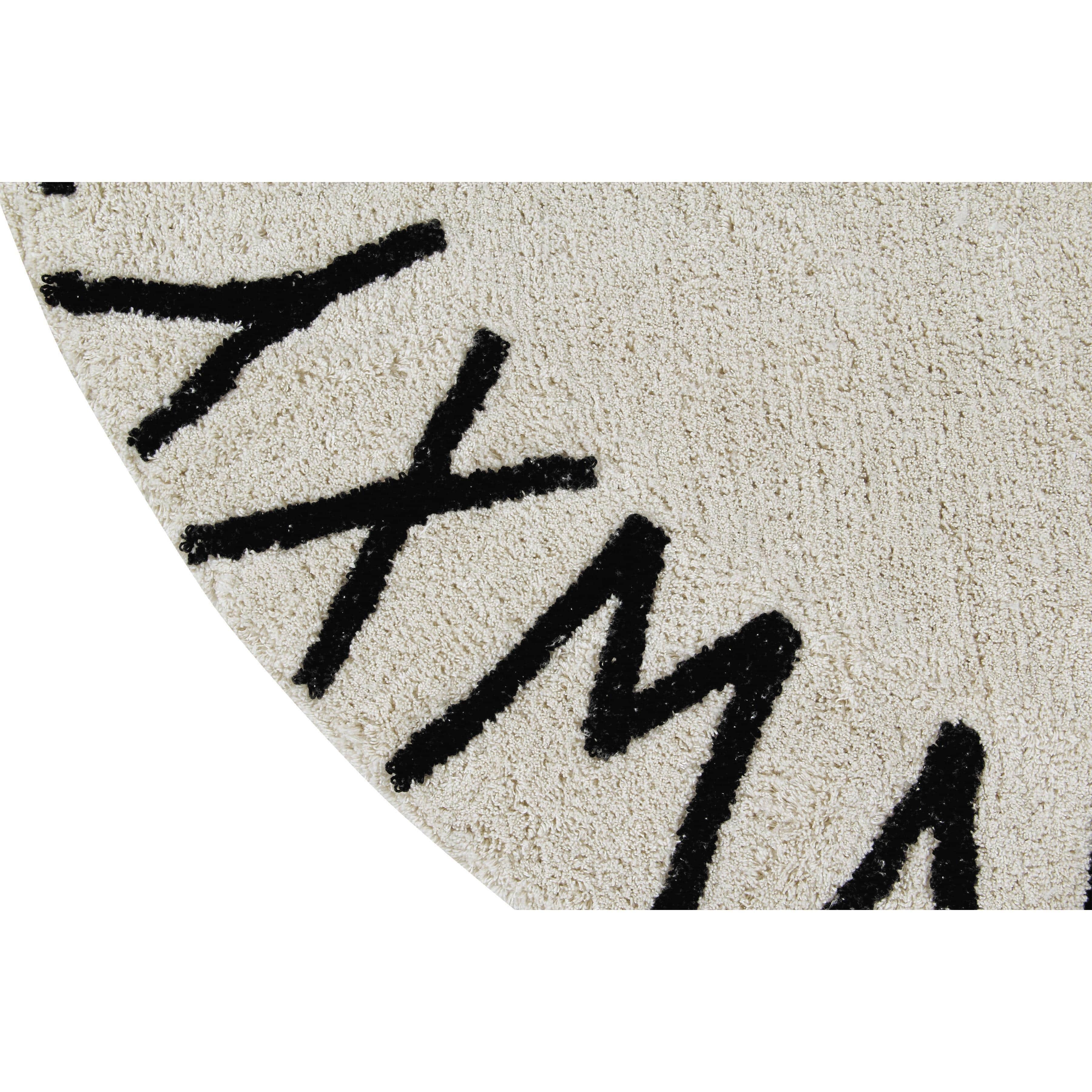 Round ABC Natural Black Machine Washable Kids Area Rug、mySite、gigharbornorthrealestate