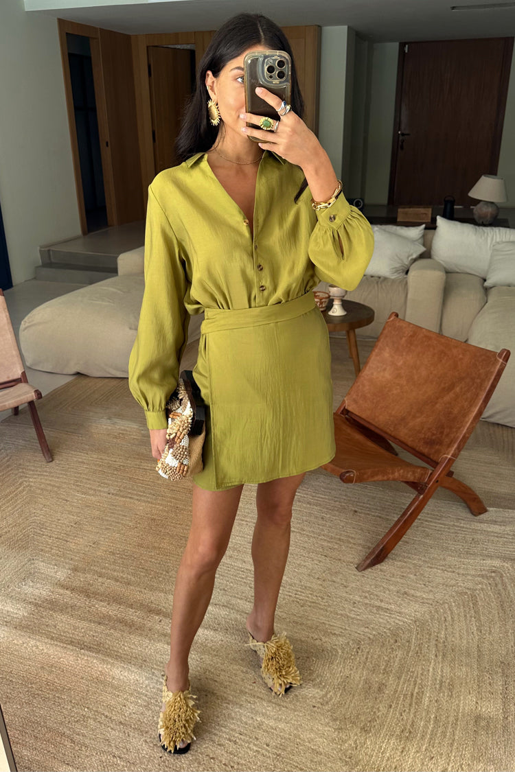 Olive Mini Miley Shirt Dress、mySite、solidvoid