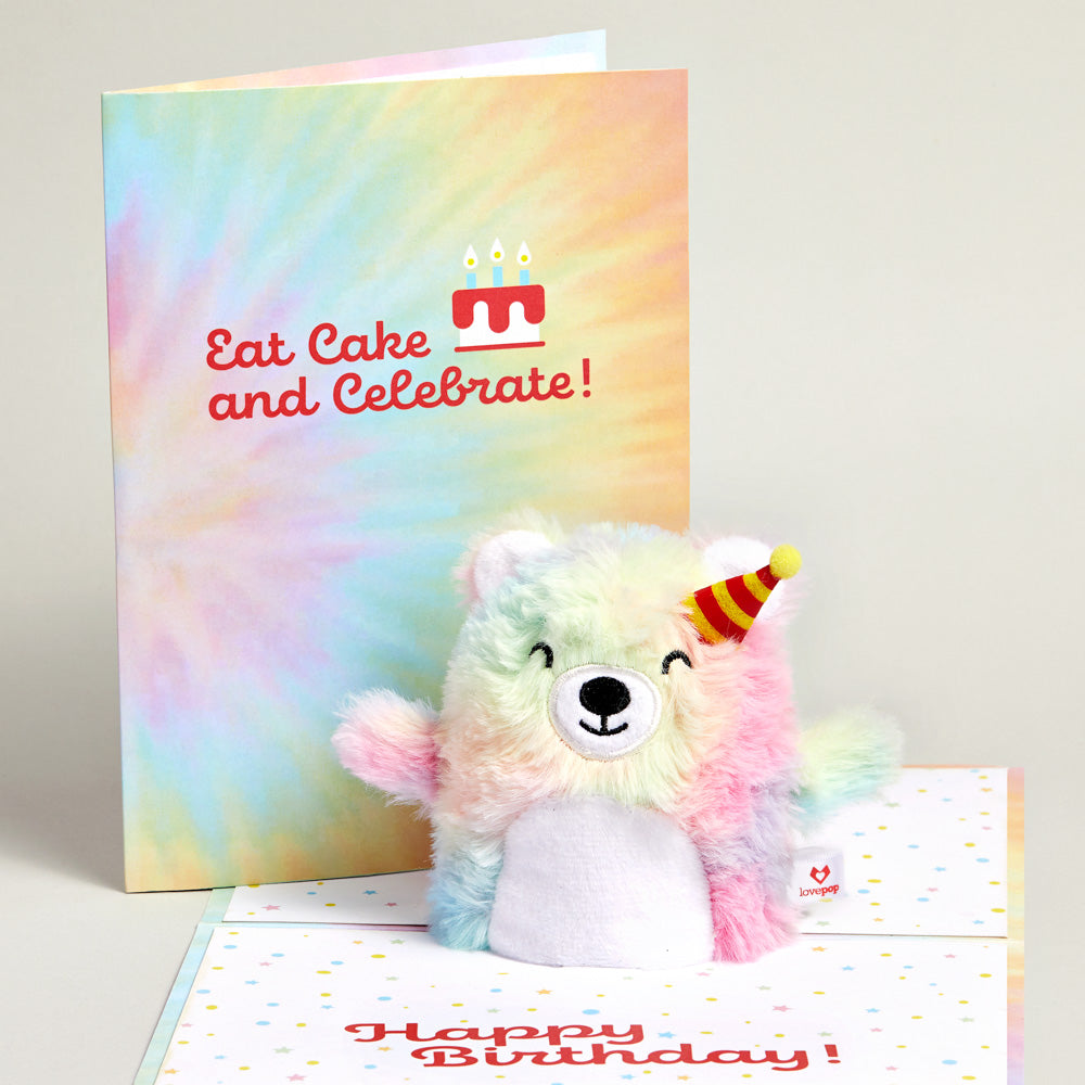 'Eat Cake and Celebrate' Birthday Plushpop Card and Bouquet Bundle、mySite、solidvoid