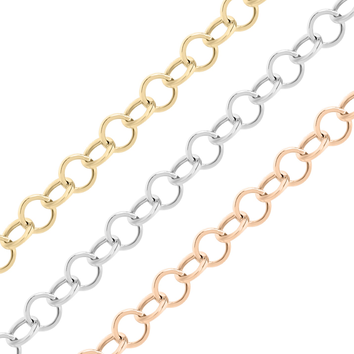 3mm 18K Gold PVD Stainless Steel Circle Cable Permanent Jewelry Chain By The Foot / SPL1002、mySite、dreamappss