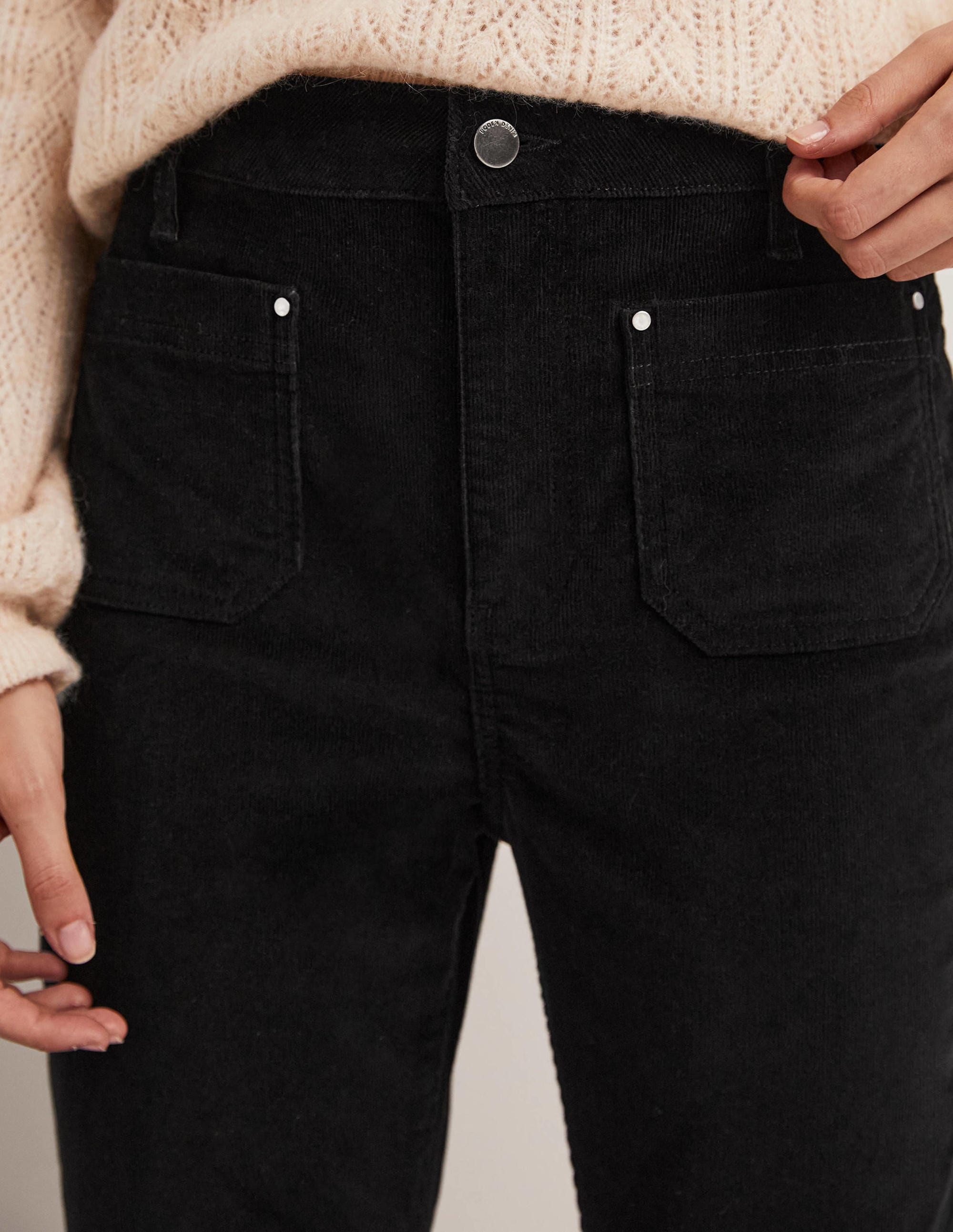  Straight Leg Corduroy Jeans-Black、mySite、ashleygrahame