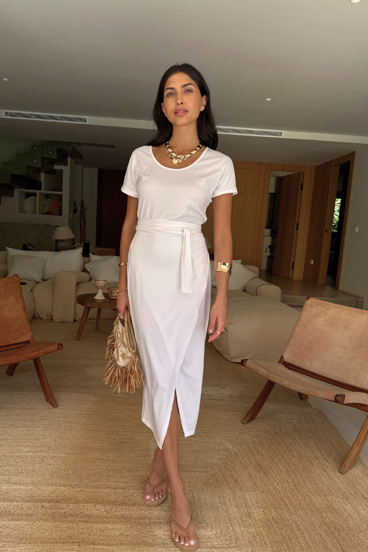 White Jesse Jersey Wrap Dress、mySite、solidvoid