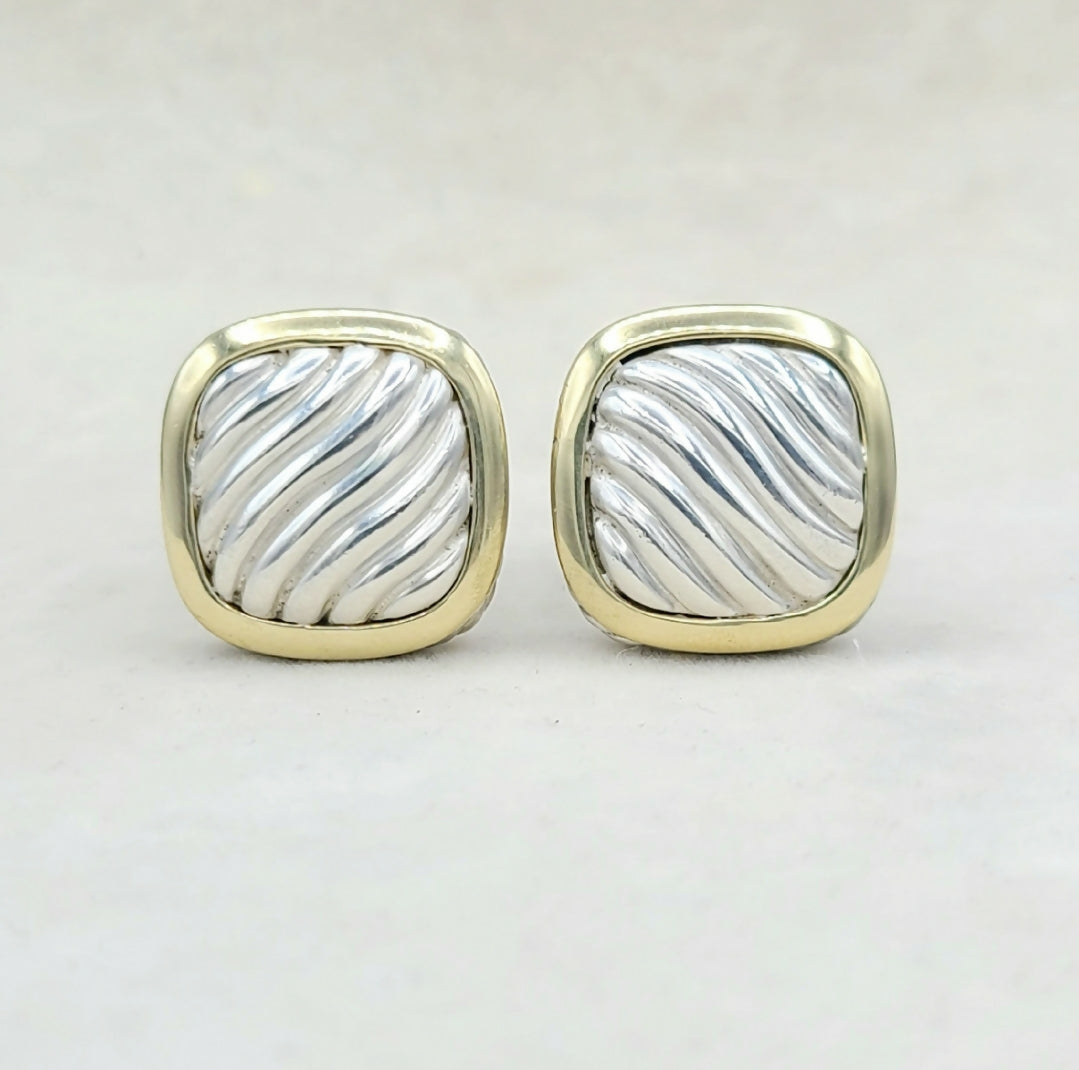 David Yurman Thoroughbred Sculpted Earrings With Gold、mySite、hinf8tx79