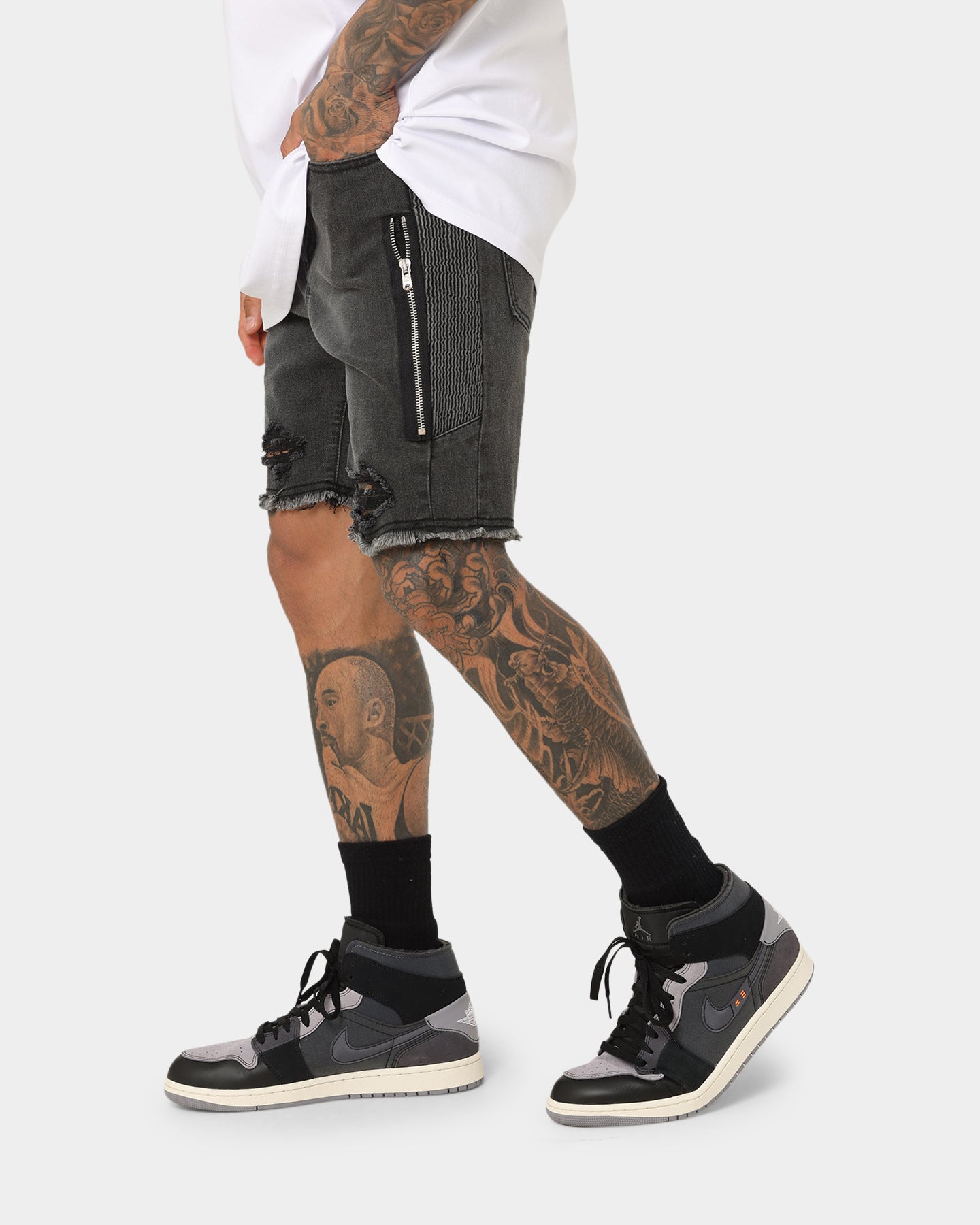 Saint Morta Codex Denim Shorts Vintage Black、mySite、zt4zffjzw