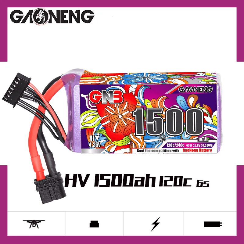  Gaoneng GNB 22.8V 6S 1500mAh 120C LiHV Battery - XT60、mySite、merchandisen